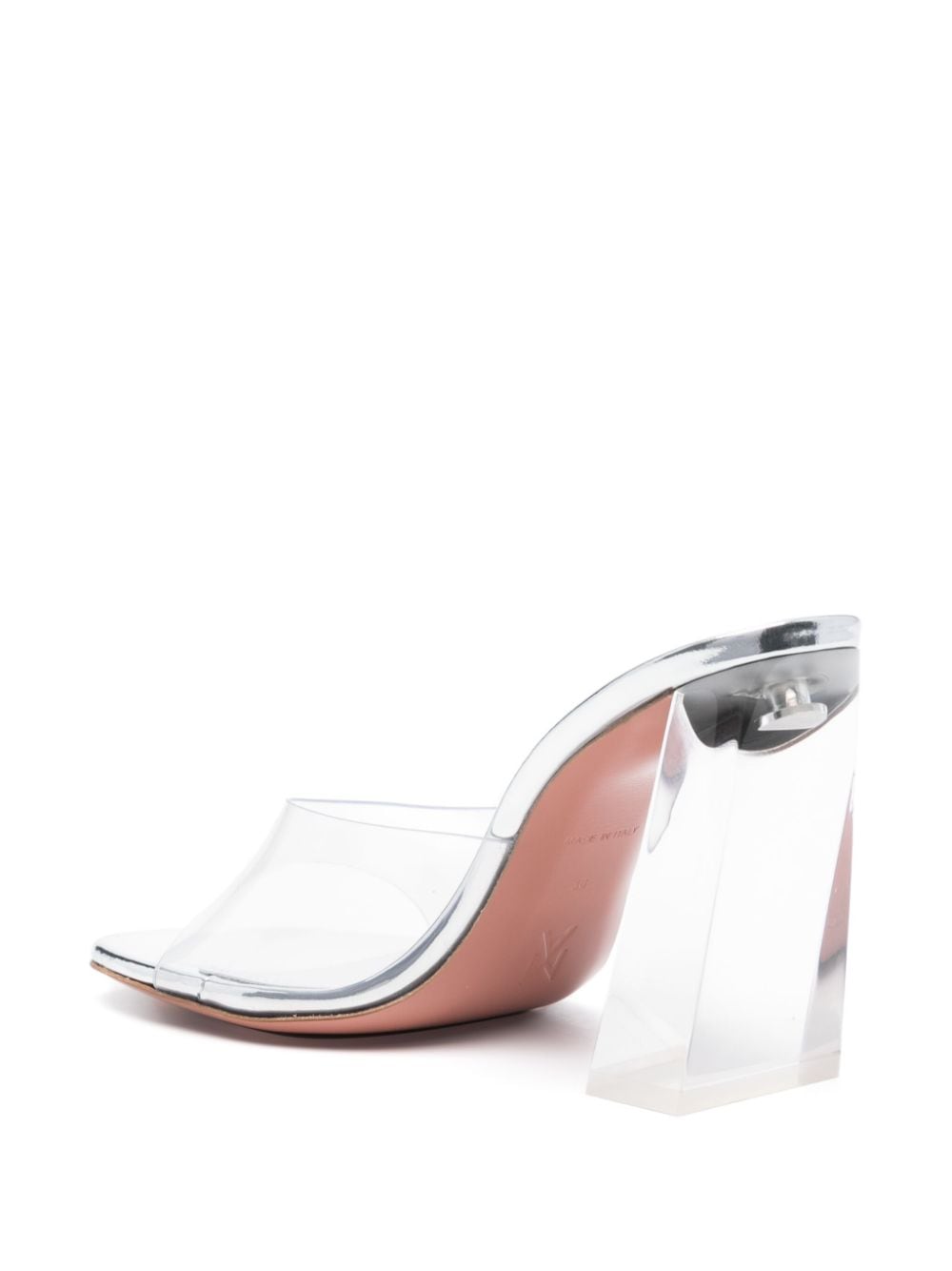 AMINA MUADDI Open Toe Block Heel Slip-On Sandals