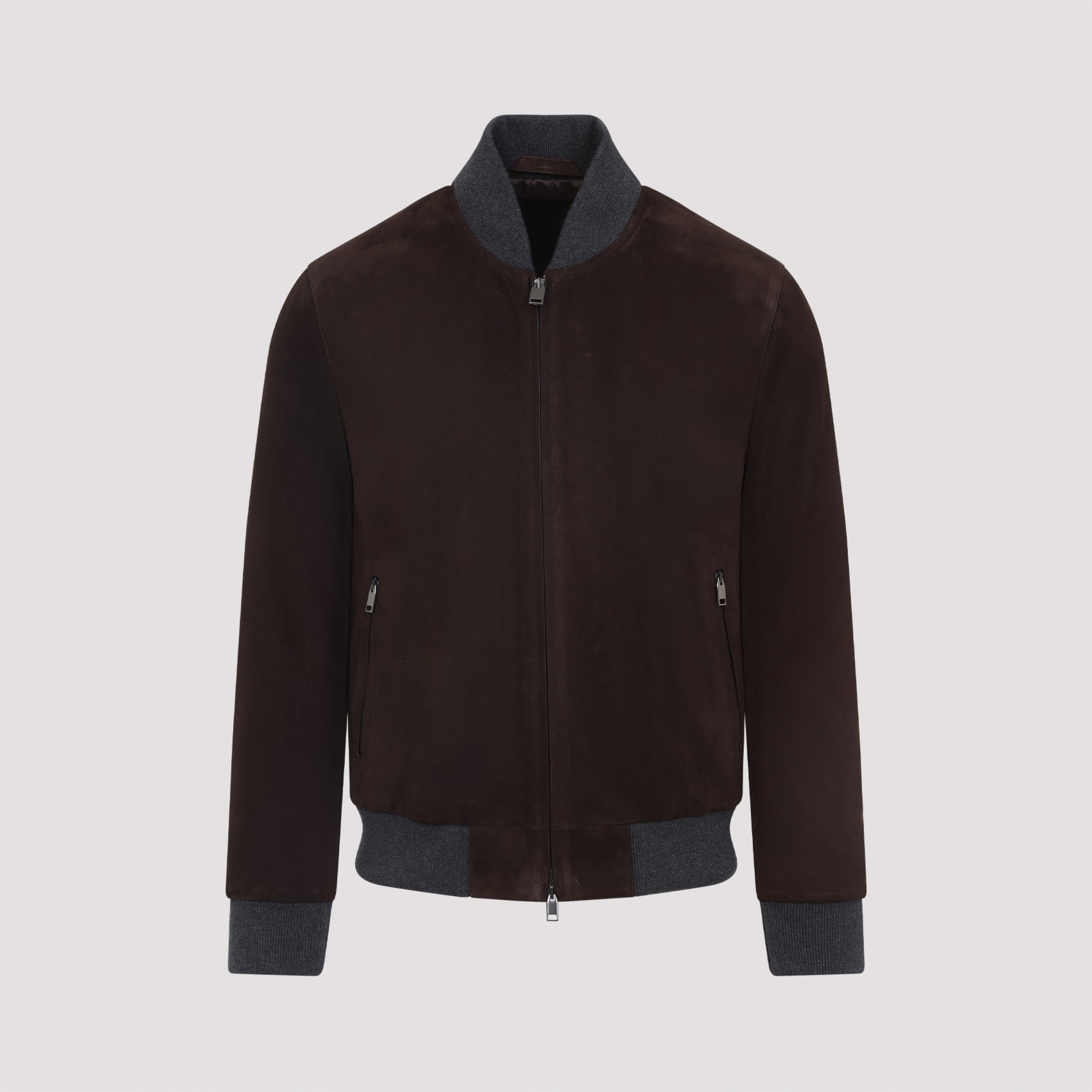 BRIONI Luxury Suede Leather Jacket for Men - Elegant Fit