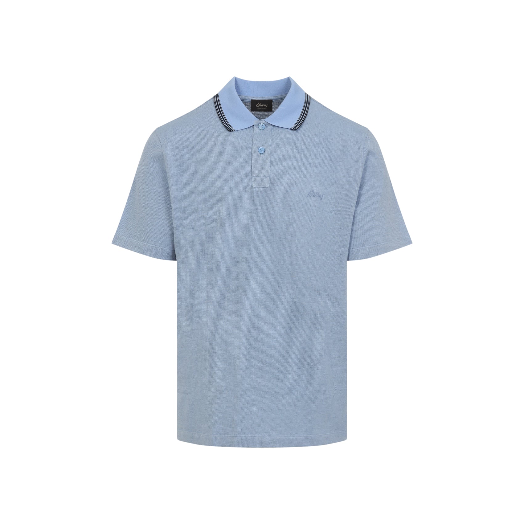 BRIONI Classic Polo with Striped Collar for Men