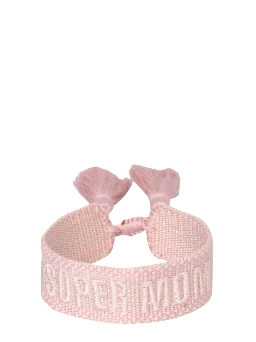 LABEL K Braided Fabric Bracelet - Super Mom