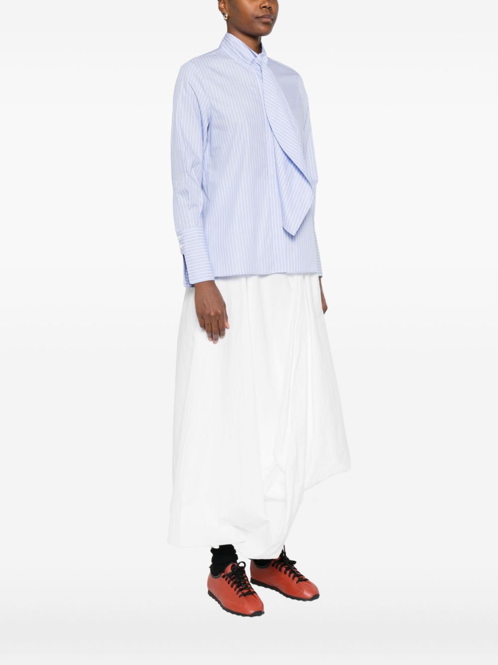 TRAME AUREE Tie Neck Long Sleeve Shirt for Women