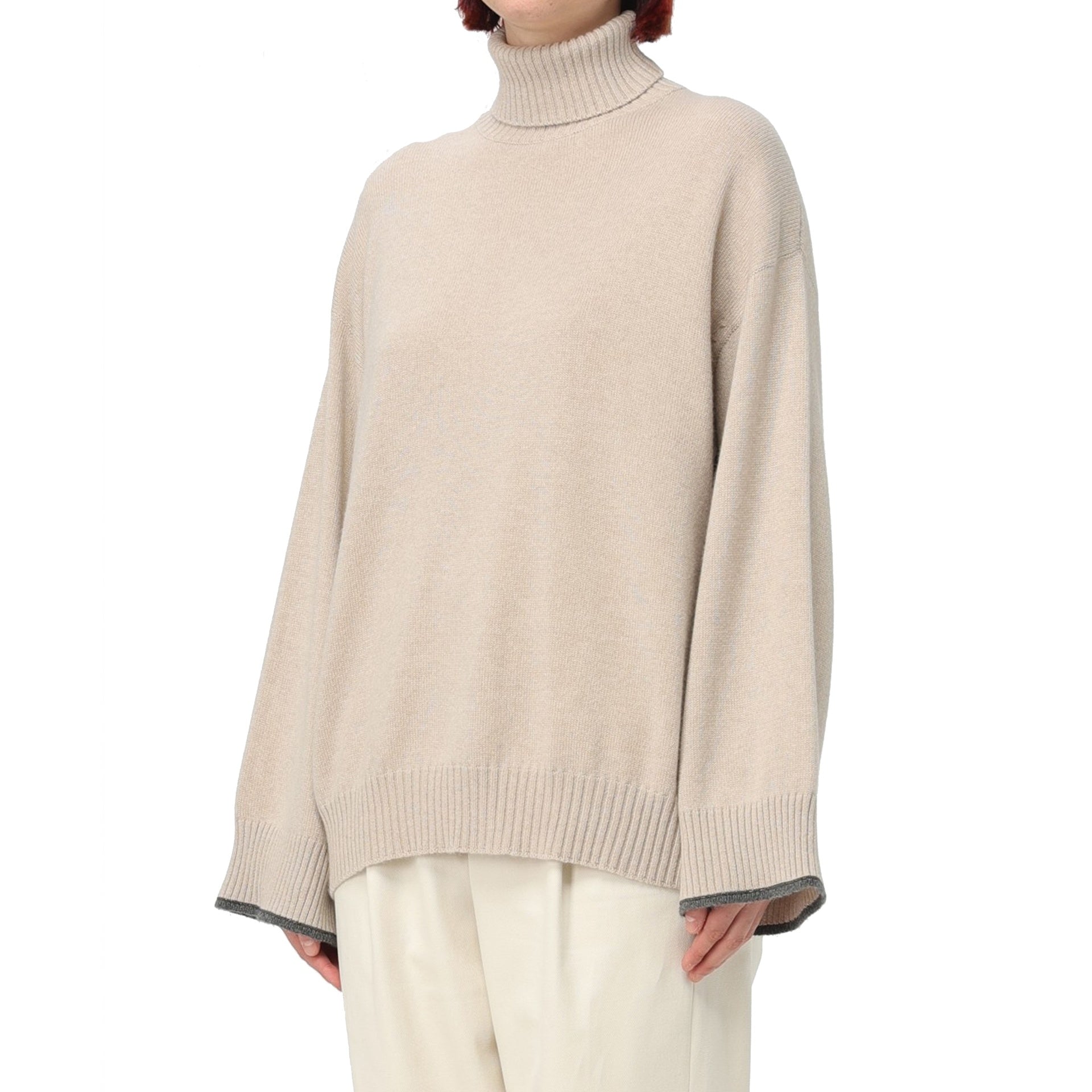 BRUNELLO CUCINELLI Luxurious Cashmere Sweater for Women - High Neck, Loose Fit