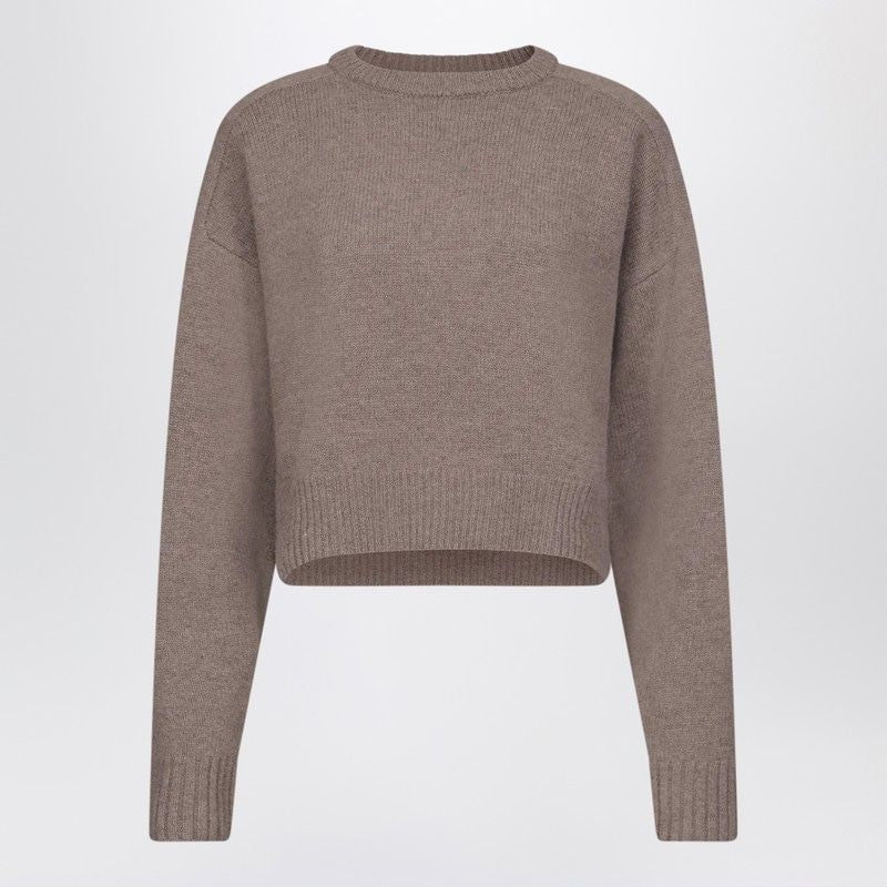 LOULOU DE SAISON Cropped Round-Neck Sweater in Luxurious Blend