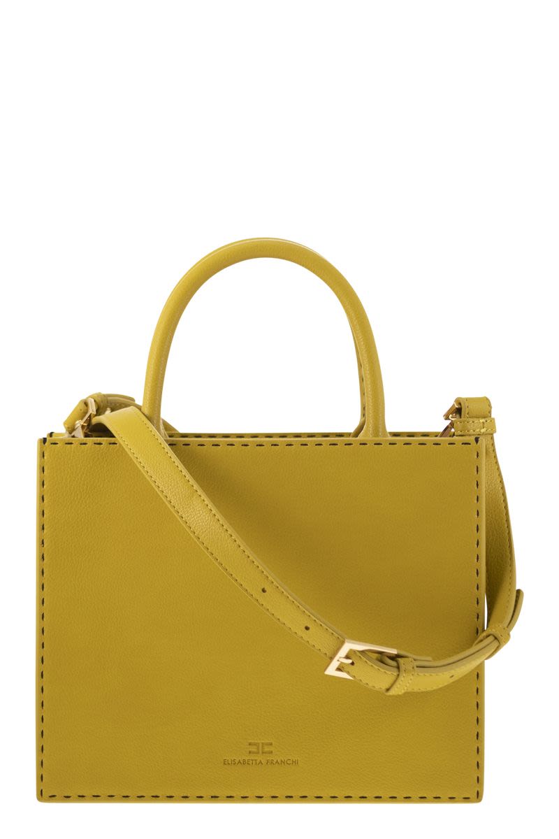 ELISABETTA FRANCHI Mini Tote Handbag with Contrast Stitching