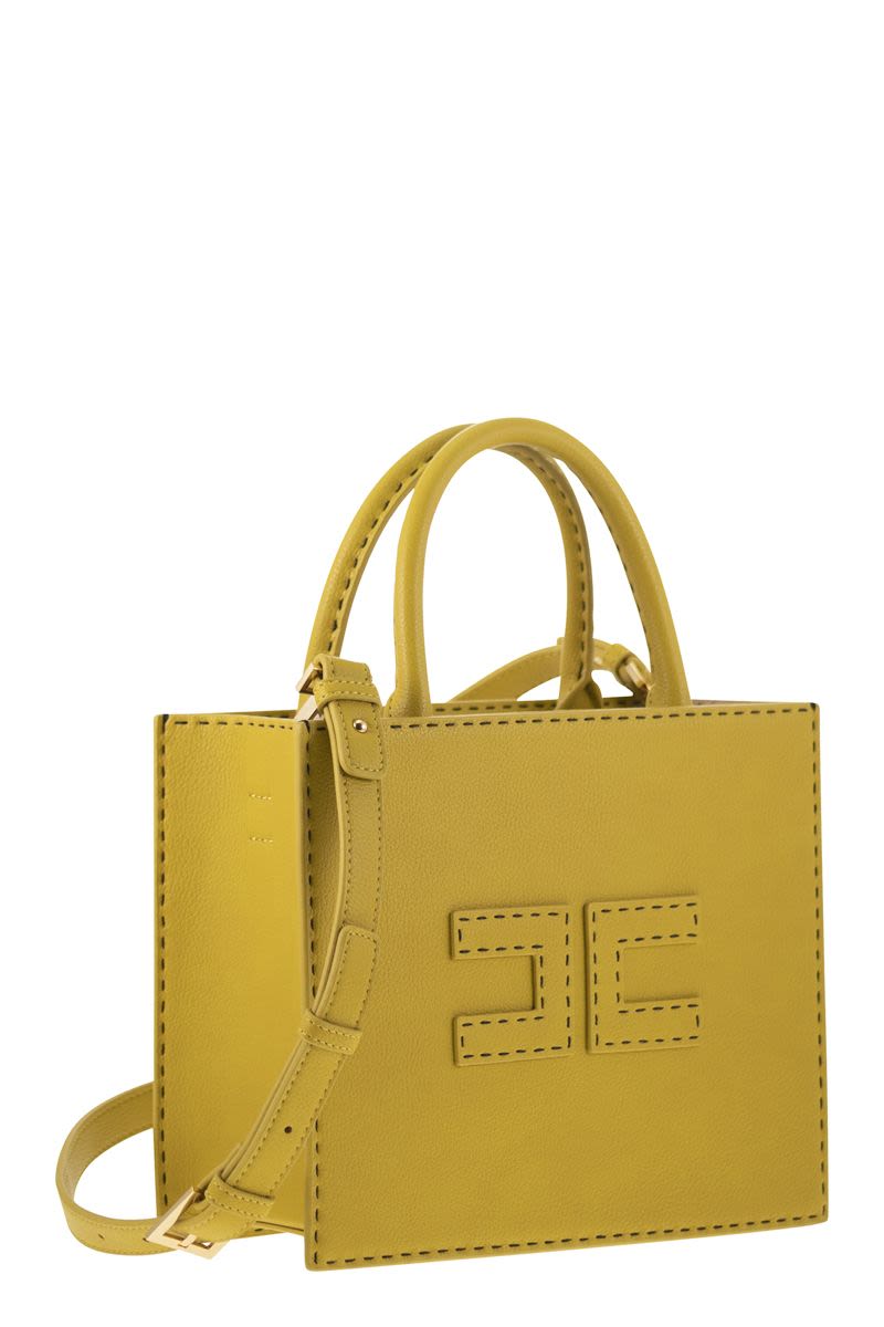 ELISABETTA FRANCHI Mini Tote Handbag with Contrast Stitching