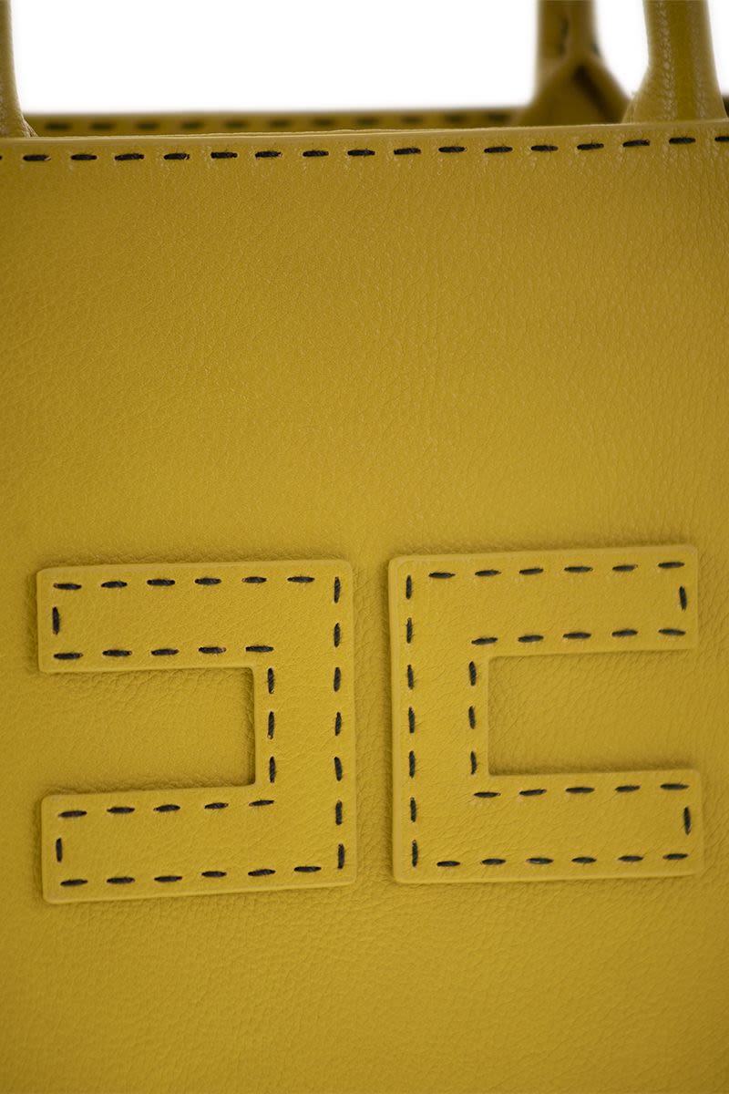 ELISABETTA FRANCHI Mini Tote Handbag with Contrast Stitching