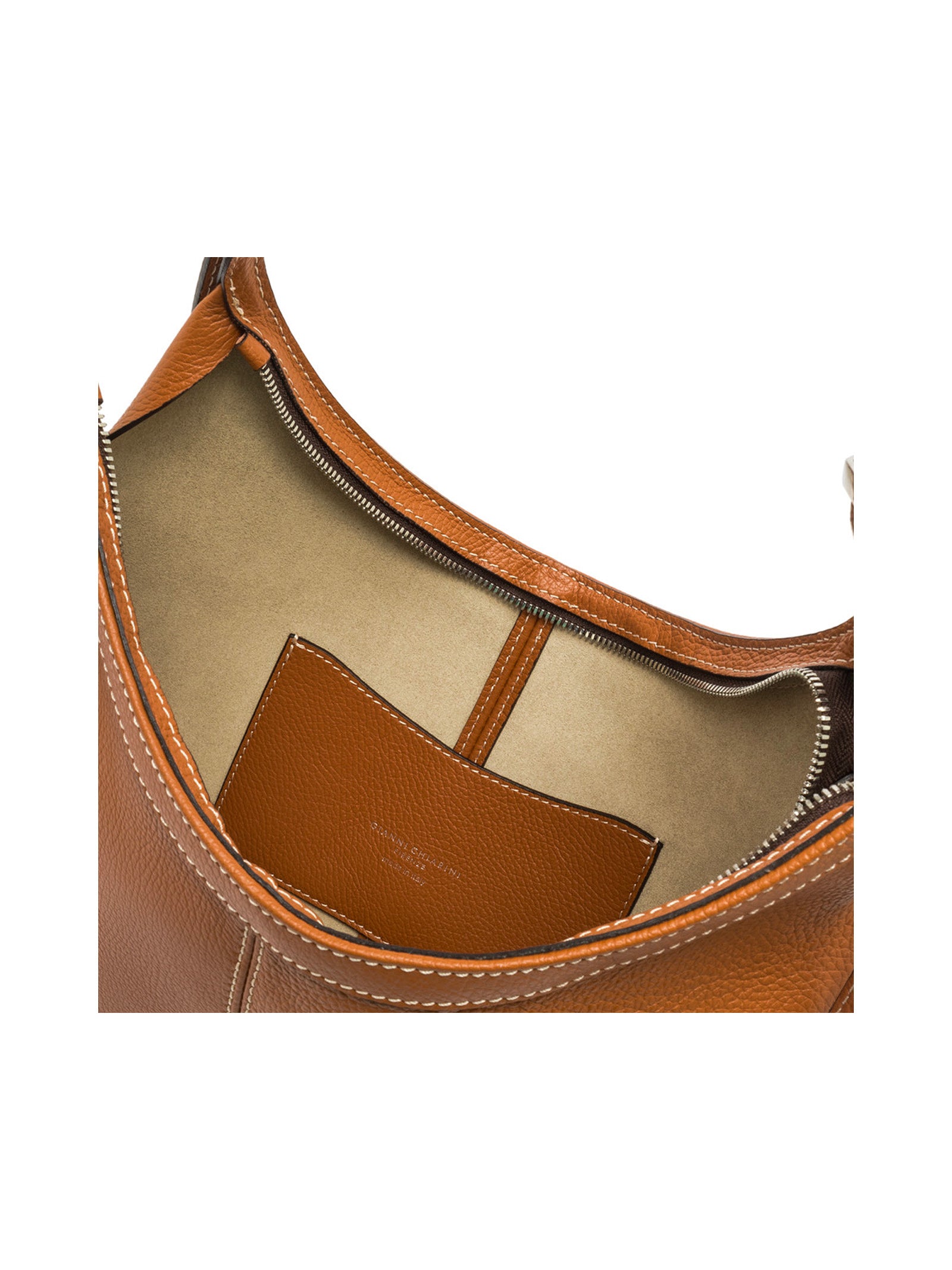 GIANNI CHIARINI Norma Hammered Leather Shoulder Handbag