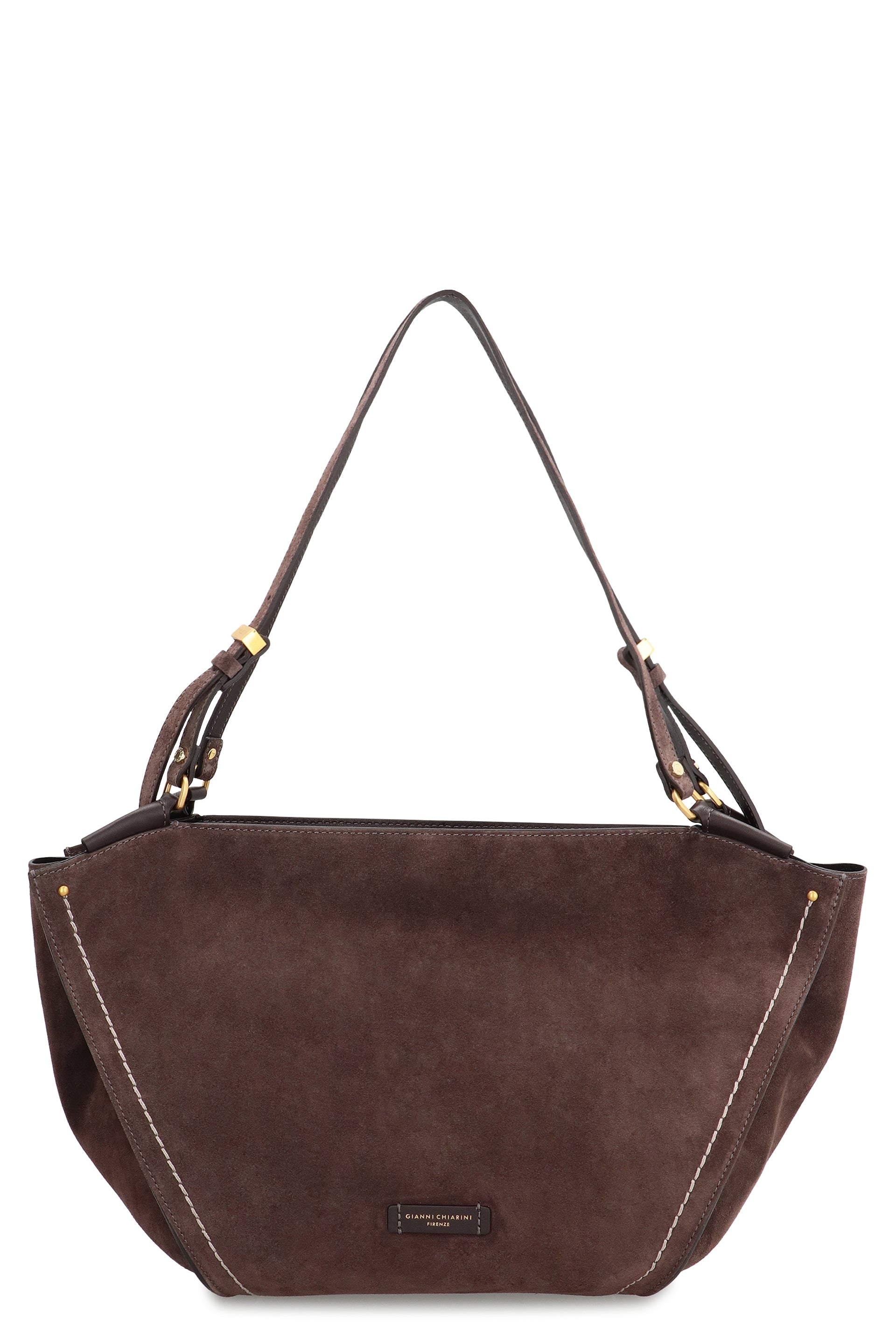 GIANNI CHIARINI Mini Suede Handbag with Decorative Belt