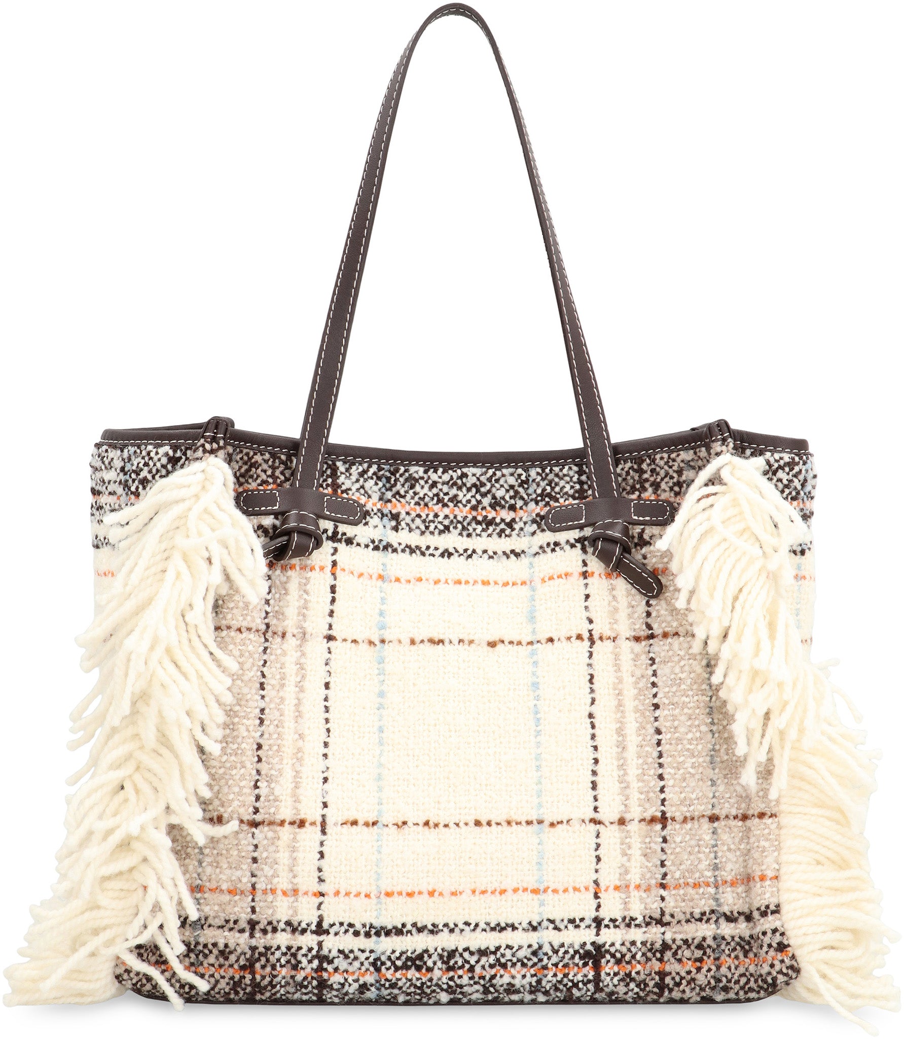 GIANNI CHIARINI Marcella Shopper Handbag in Plaid-Effect Fabric