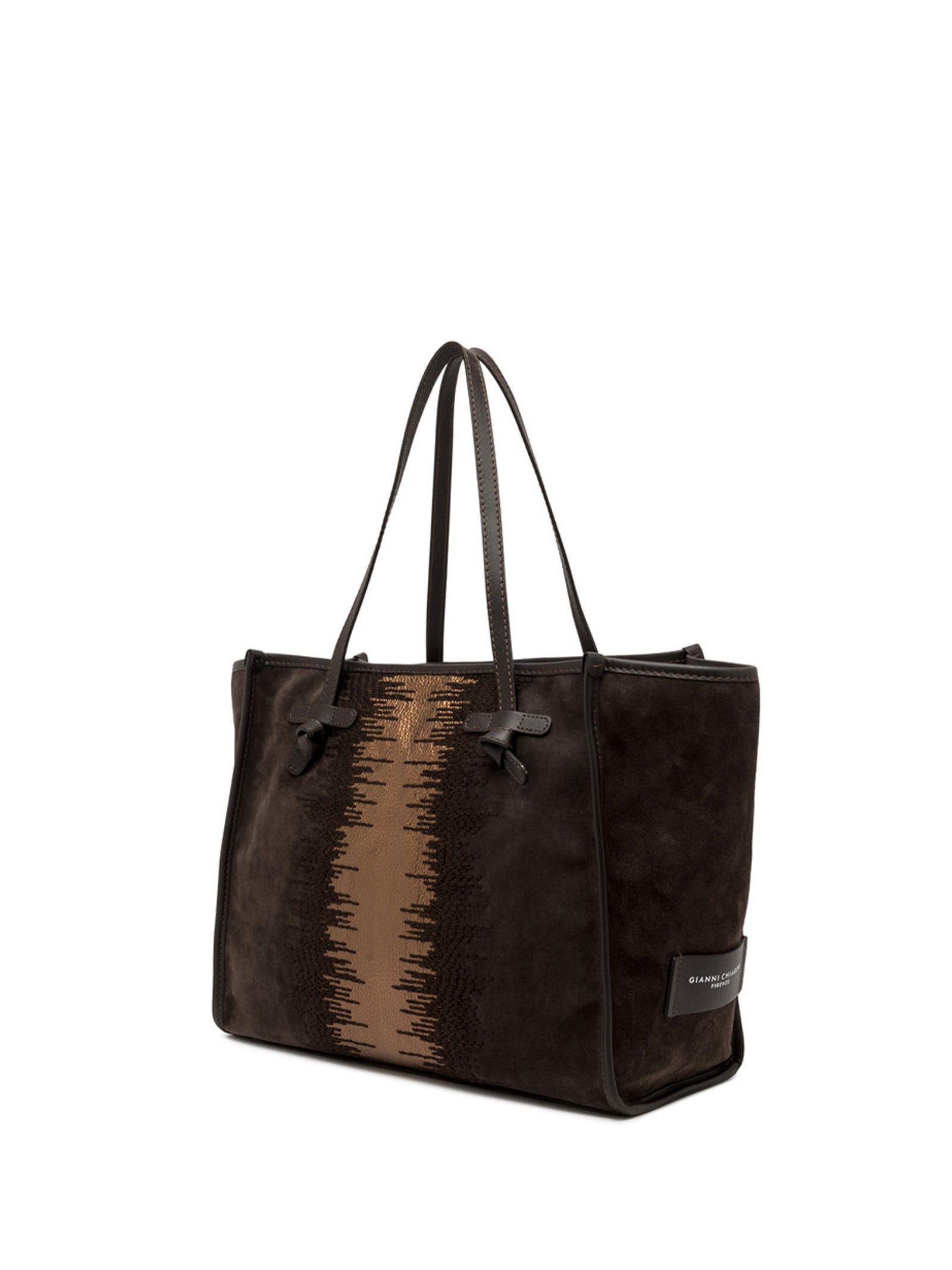 GIANNI CHIARINI Mini Suede Handbag with Magnetic Closure
