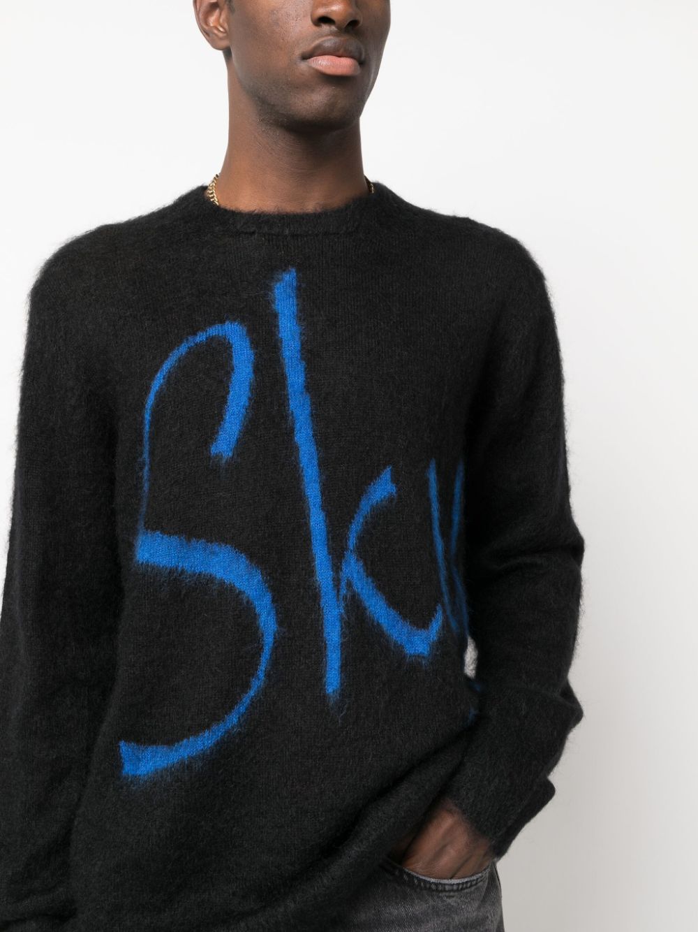 BLUE SKY INN Logo-Print Wool Blend Sweater