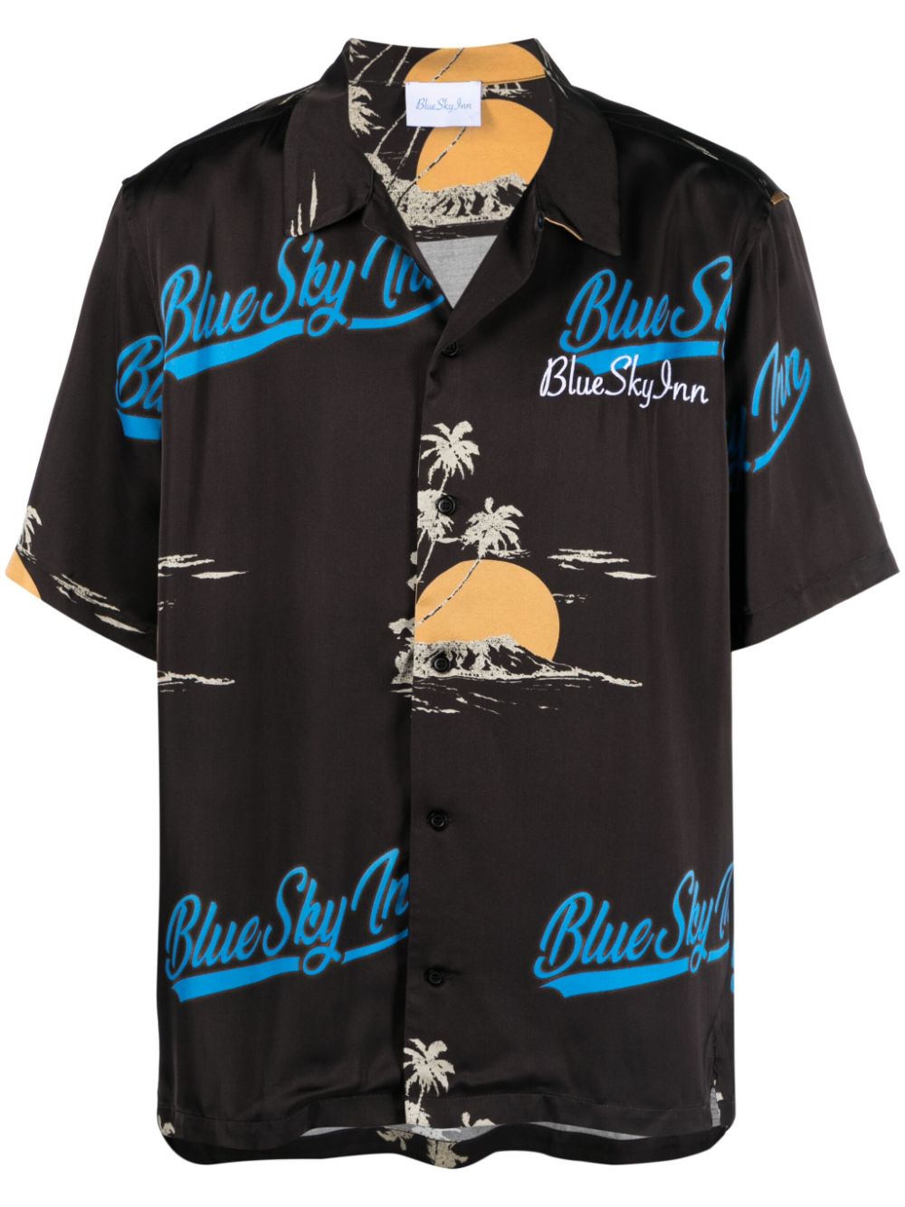 BLUE SKY INN Viscose Logo-Print Short-Sleeve Shirt for Men