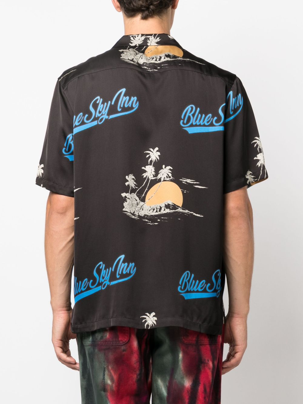 BLUE SKY INN Viscose Logo-Print Short-Sleeve Shirt for Men