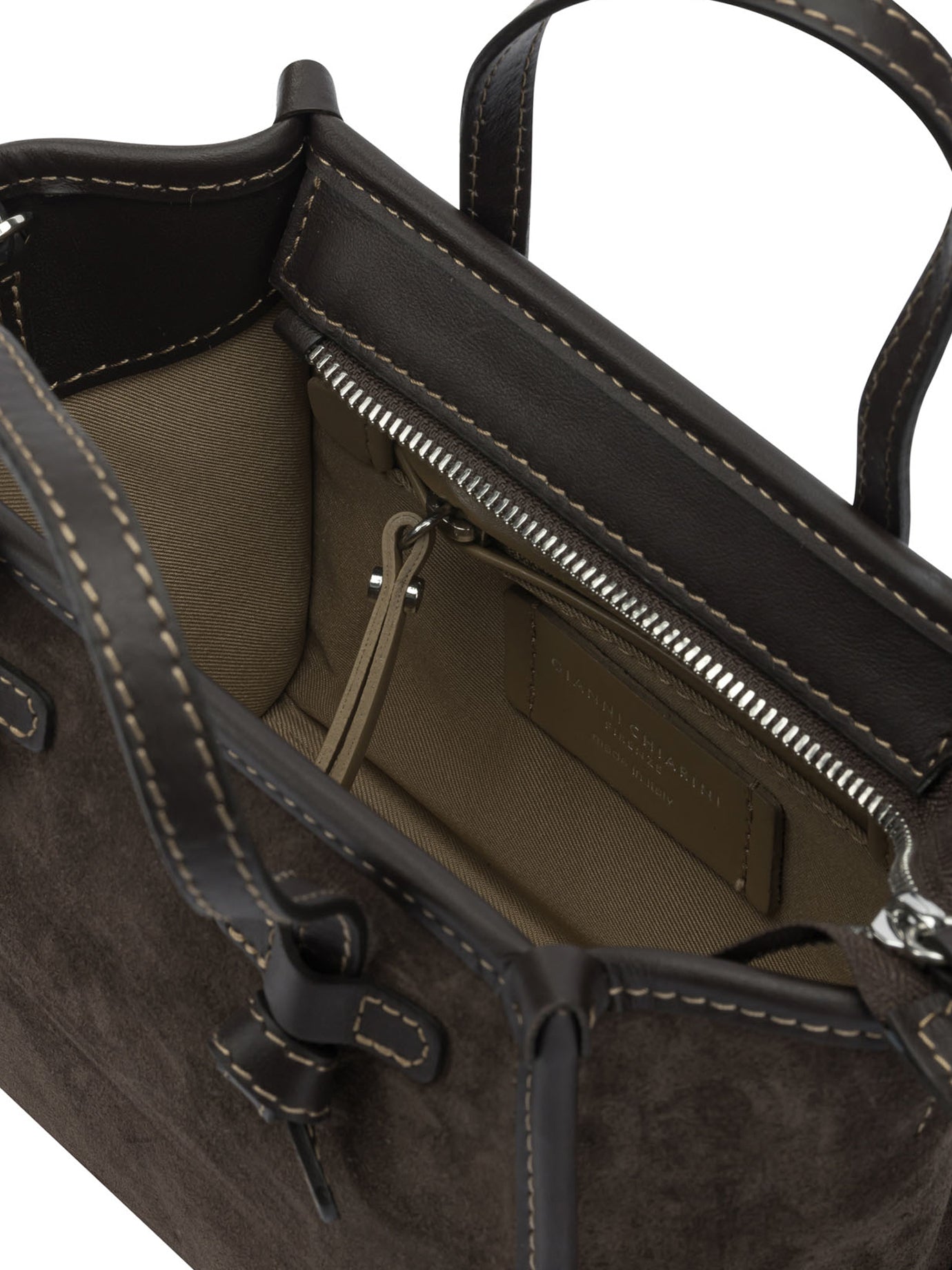 GIANNI CHIARINI Leather Fabric Handbag