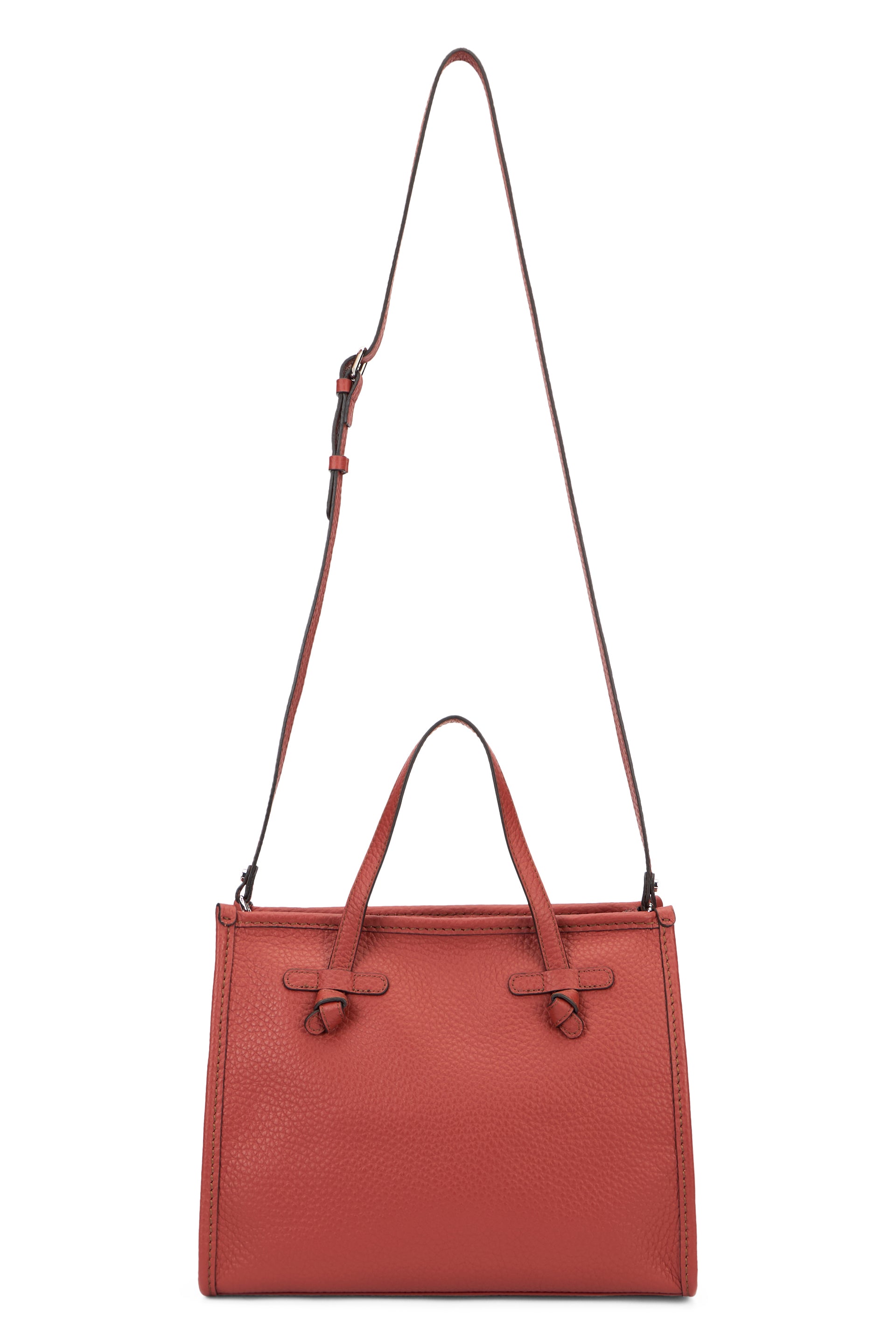 GIANNI CHIARINI Mini Grainy Leather Handbag with Adjustable Strap - 32 cm