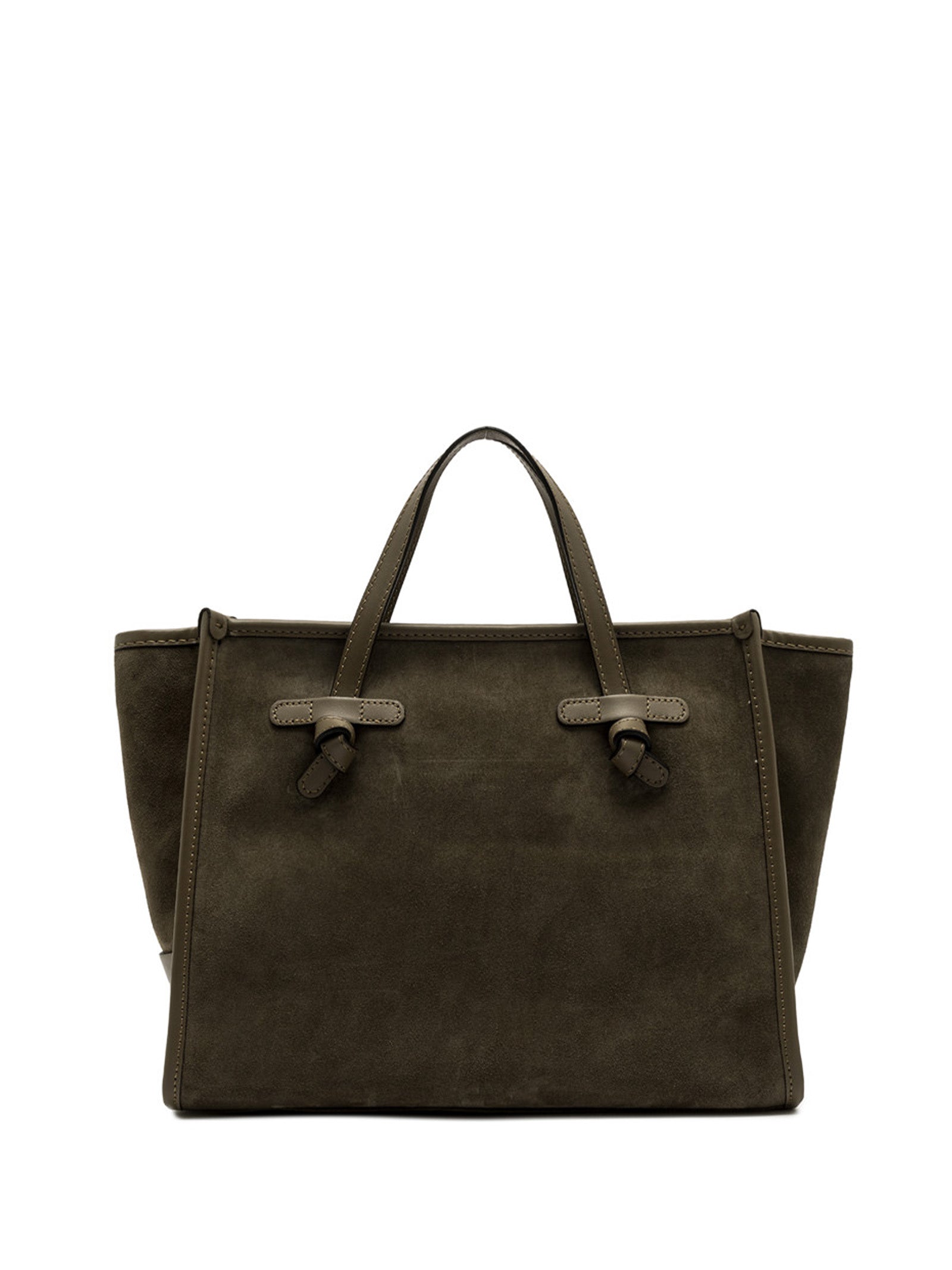 GIANNI CHIARINI Miss Marcella 32 Suede Leather Handbag with Smooth Trim and Removable Strap