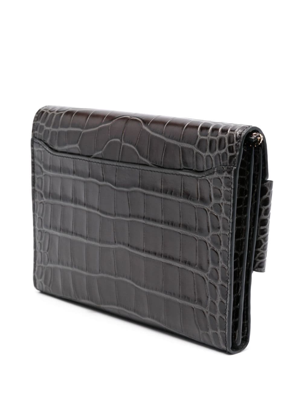 BOYY Mini Buckle Travel Case Croco Embossed Leather Clutch