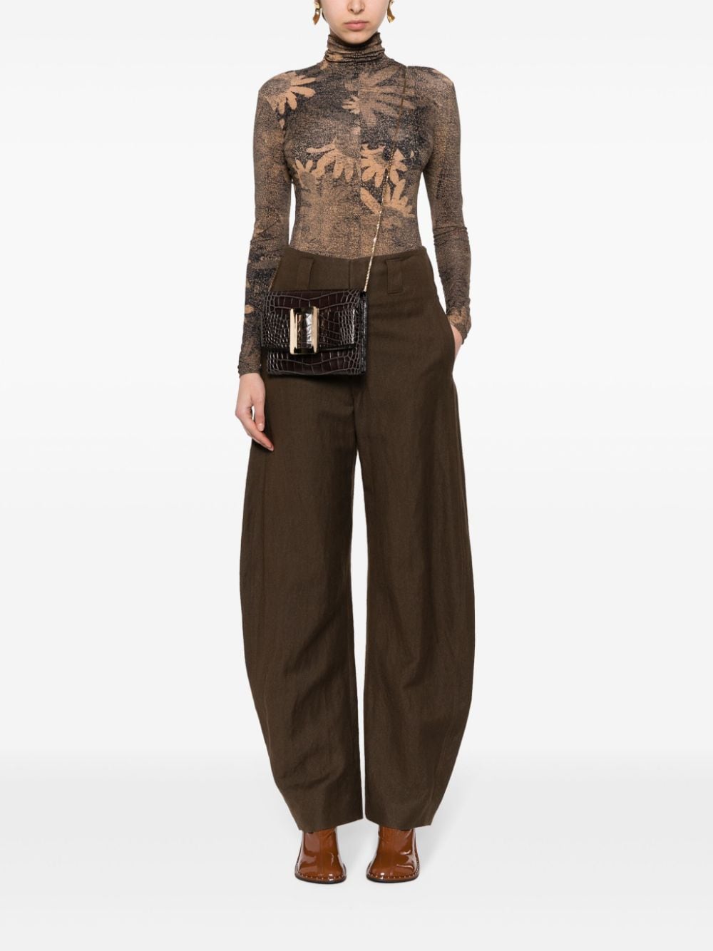 BOYY Mini Buckle Travel Case Croco Embossed Leather Clutch