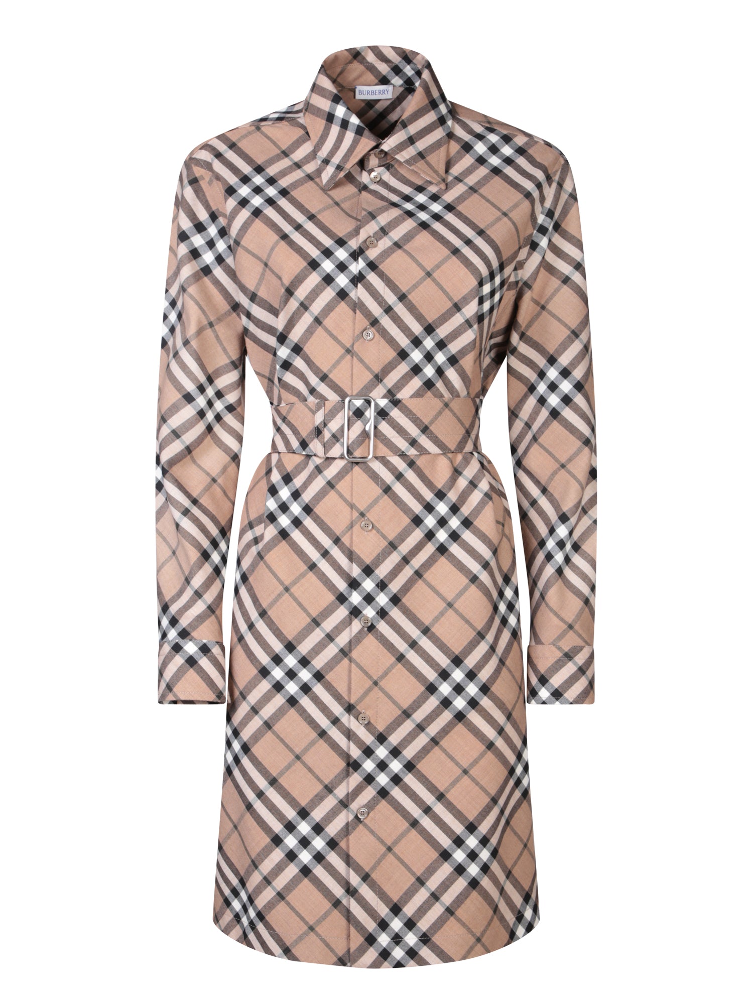 BURBERRY Elegant Long Sleeve Dress with Coordinated Belt