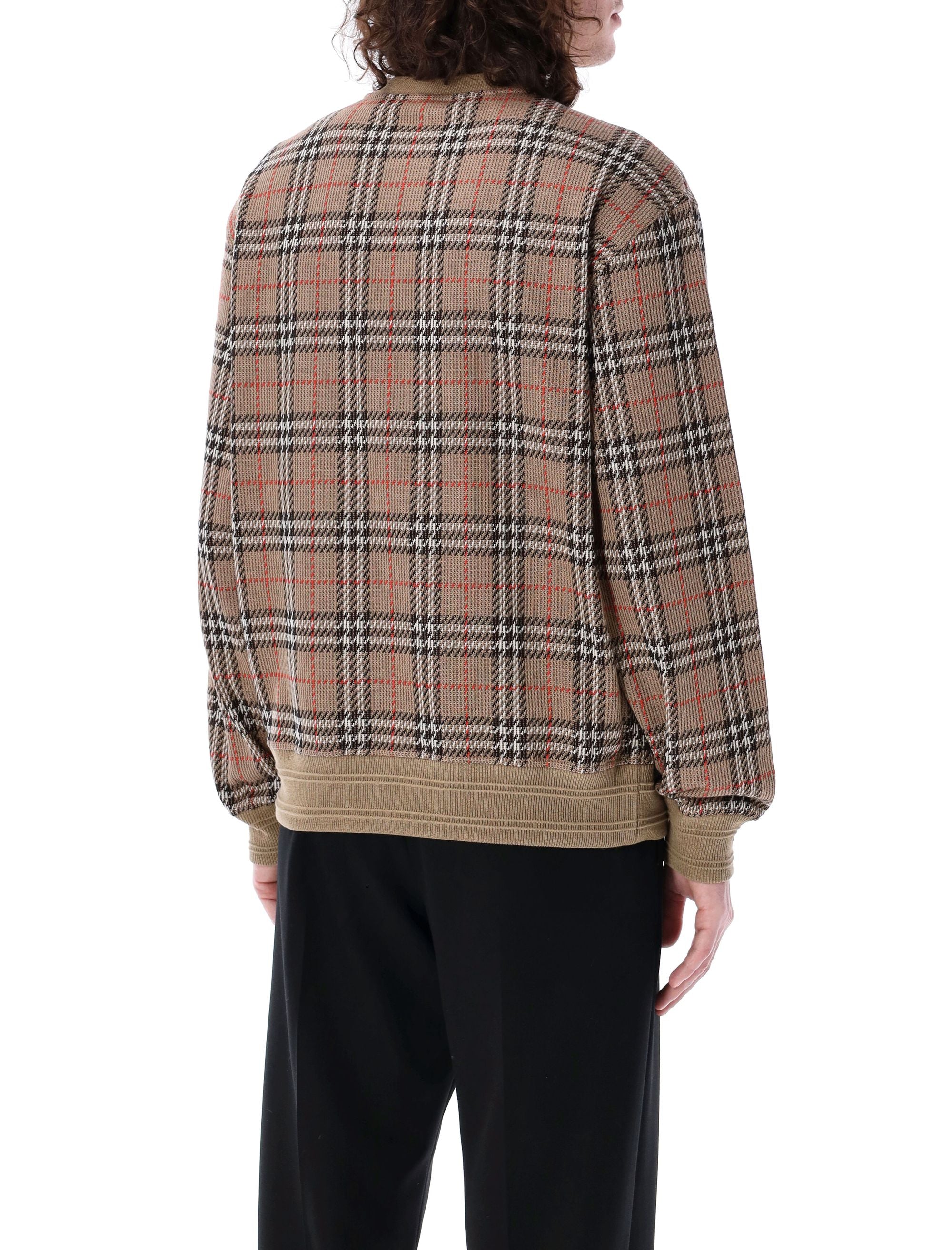 BURBERRY Check Cotton Blend Sweater