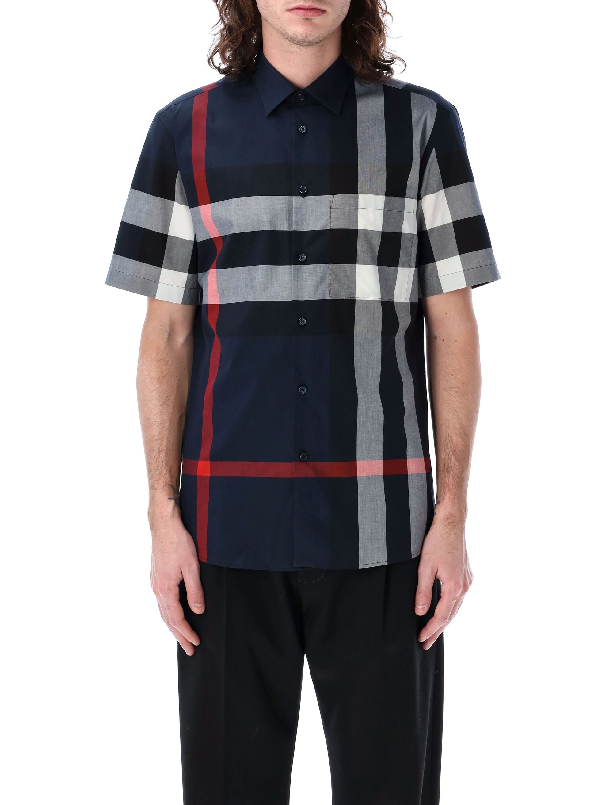 BURBERRY Check Cotton Shirt - Slim Fit for Men