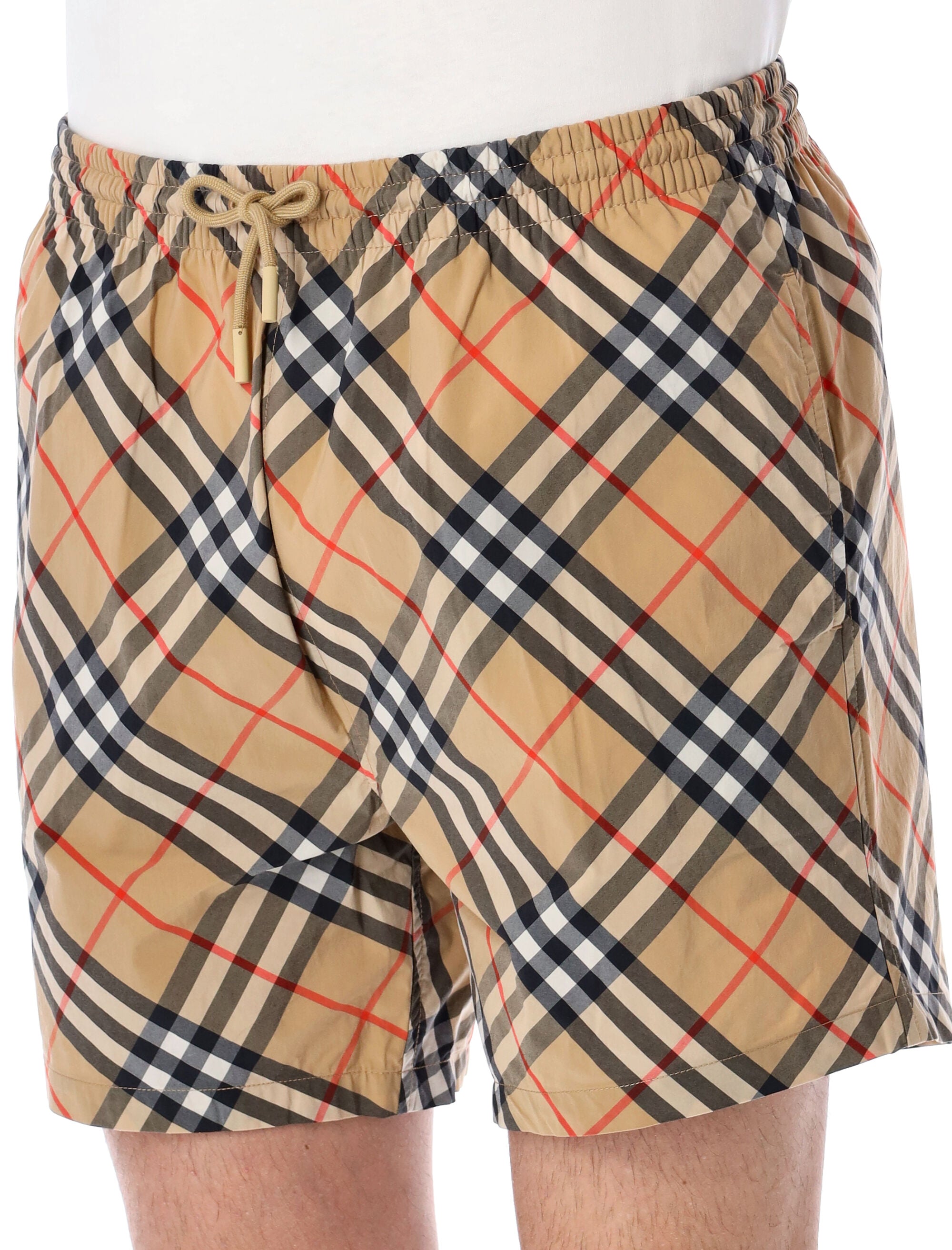 BURBERRY Check Swim Shorts for Men - Relaxed Fit