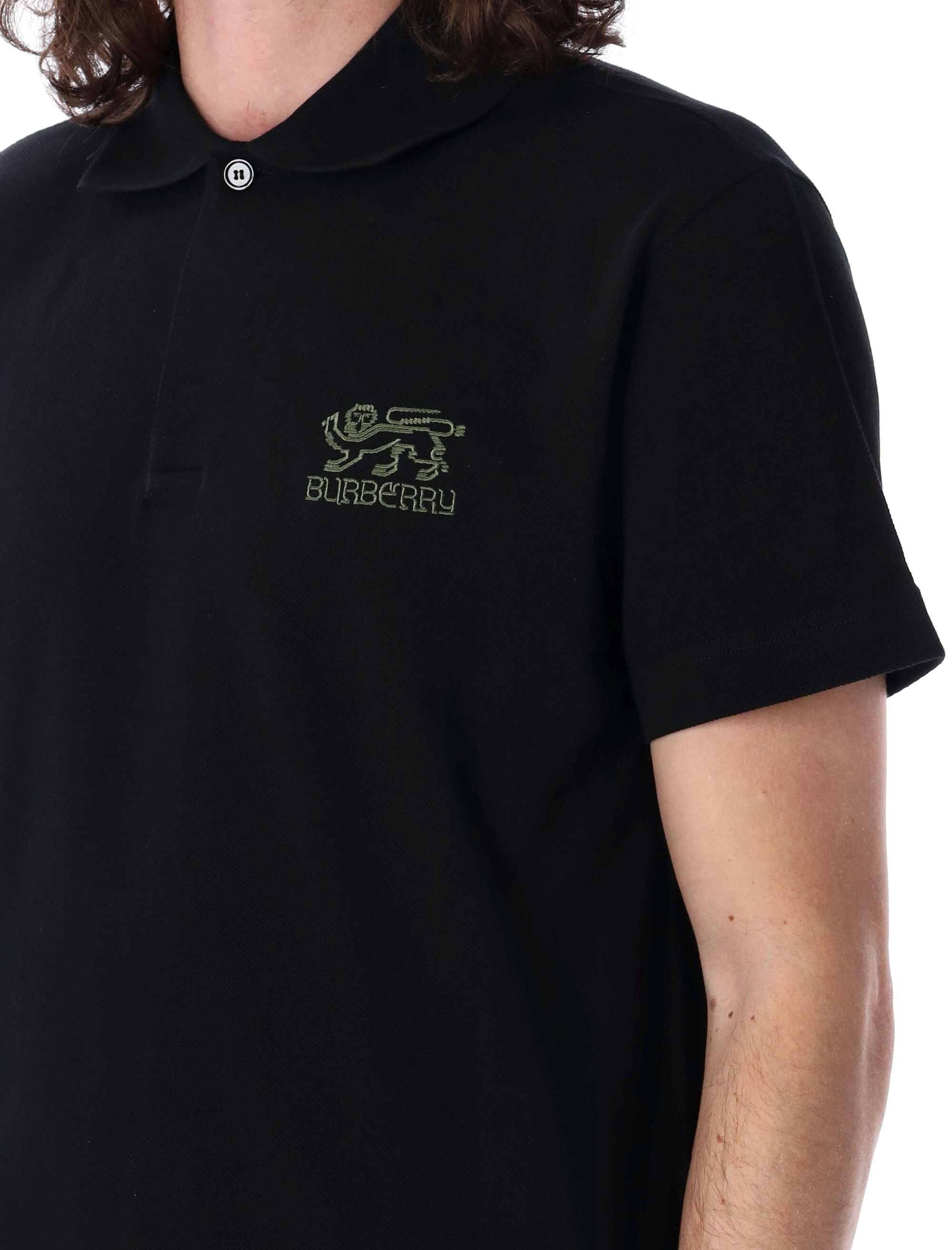 BURBERRY Slim Fit Cotton Polo Shirt - Size L