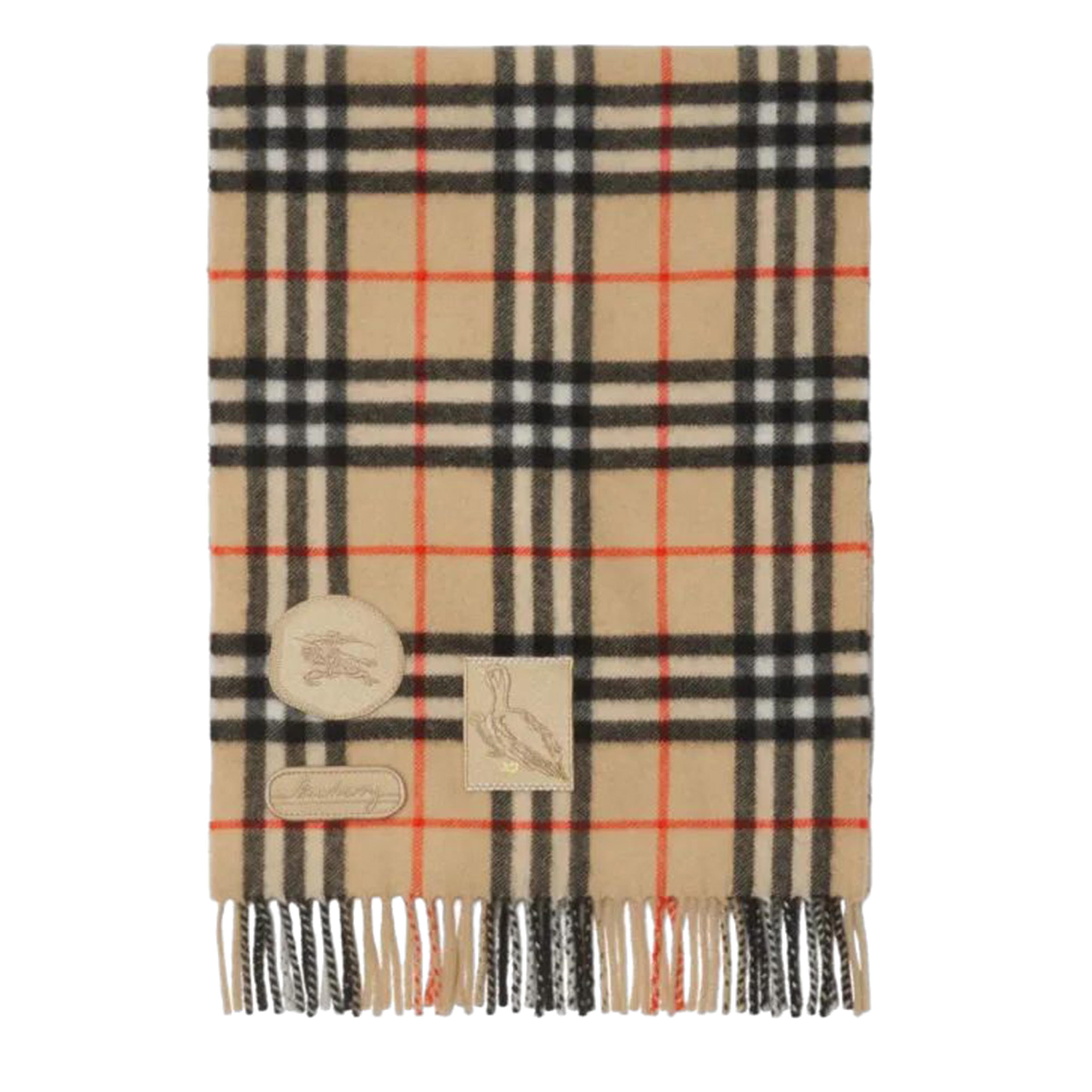 BURBERRY Stylish Check Scarf with Badges