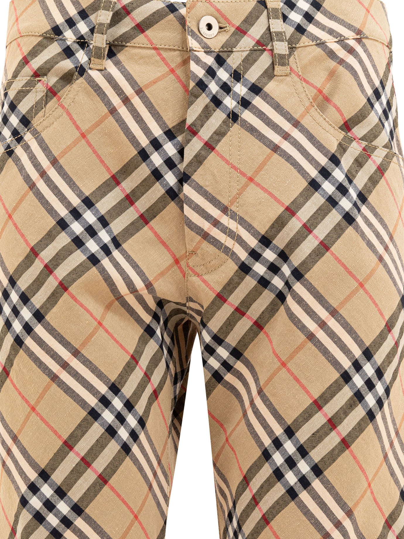 BURBERRY Check Cargo Trousers - Relaxed Fit for Women