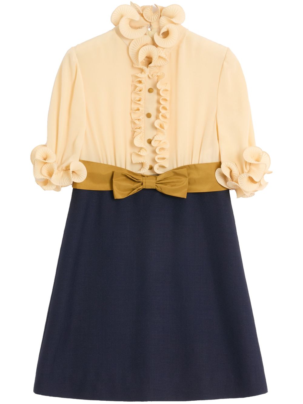 VALENTINO Ruffled Detail Mini Dress with Bow