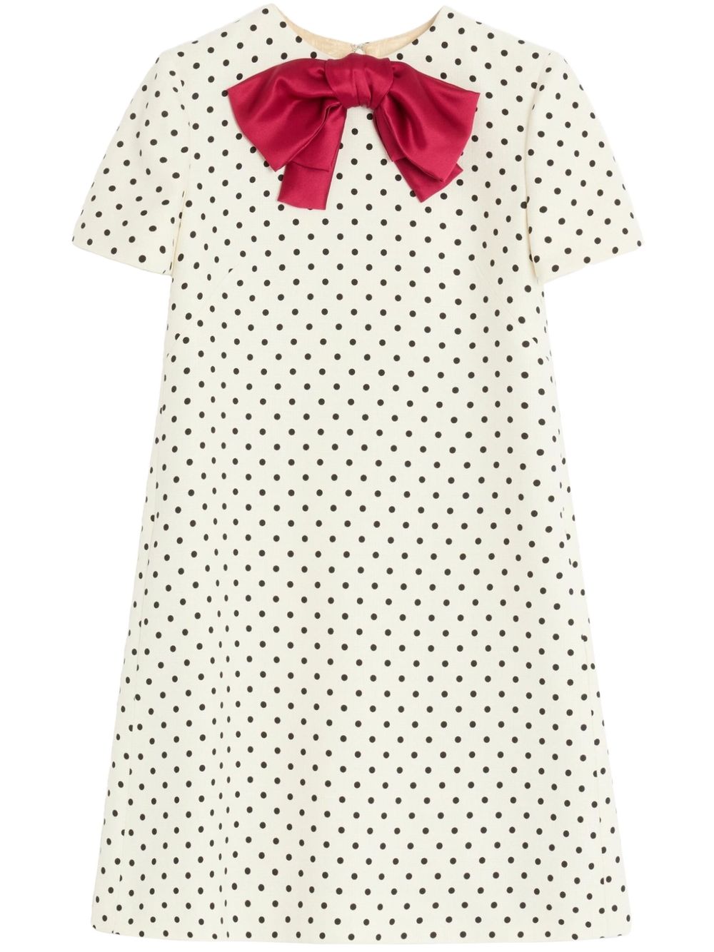 VALENTINO Dotted Mini Dress with Bow Detailing