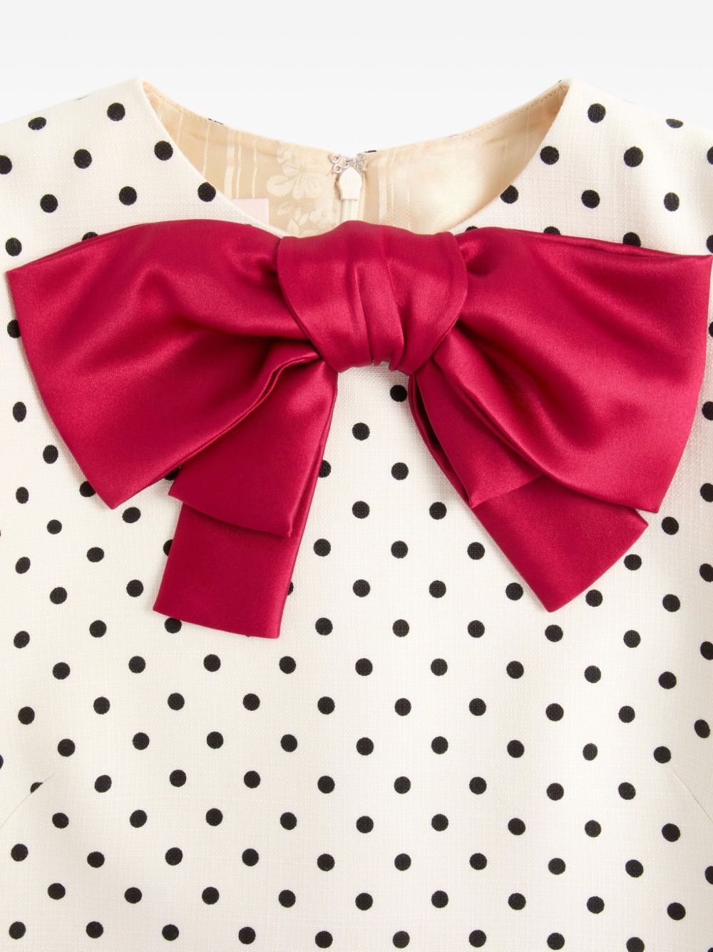 VALENTINO Dotted Mini Dress with Bow Detailing