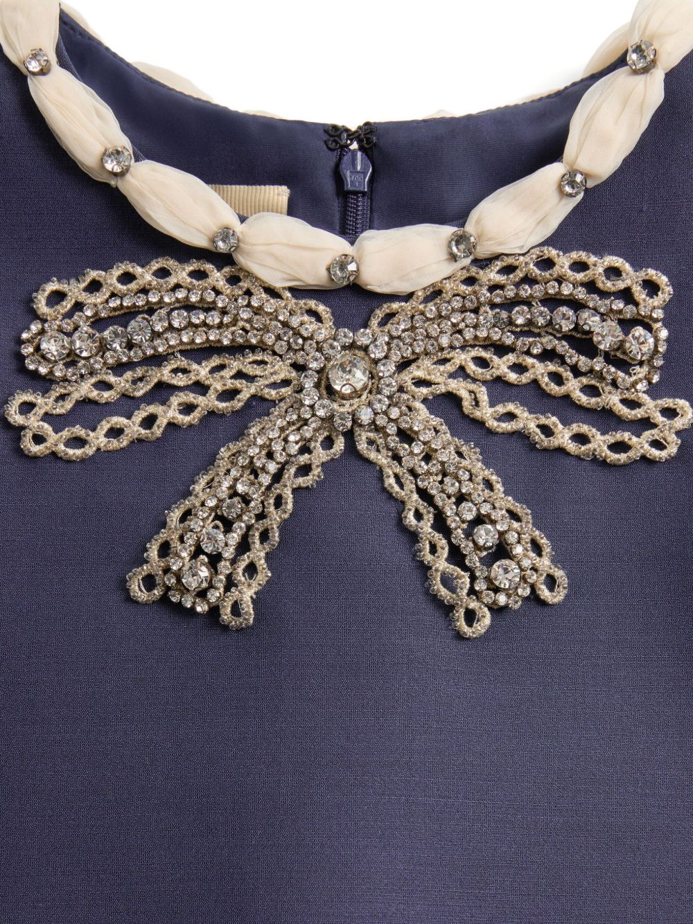 VALENTINO Embroidered Wool and Silk Dress