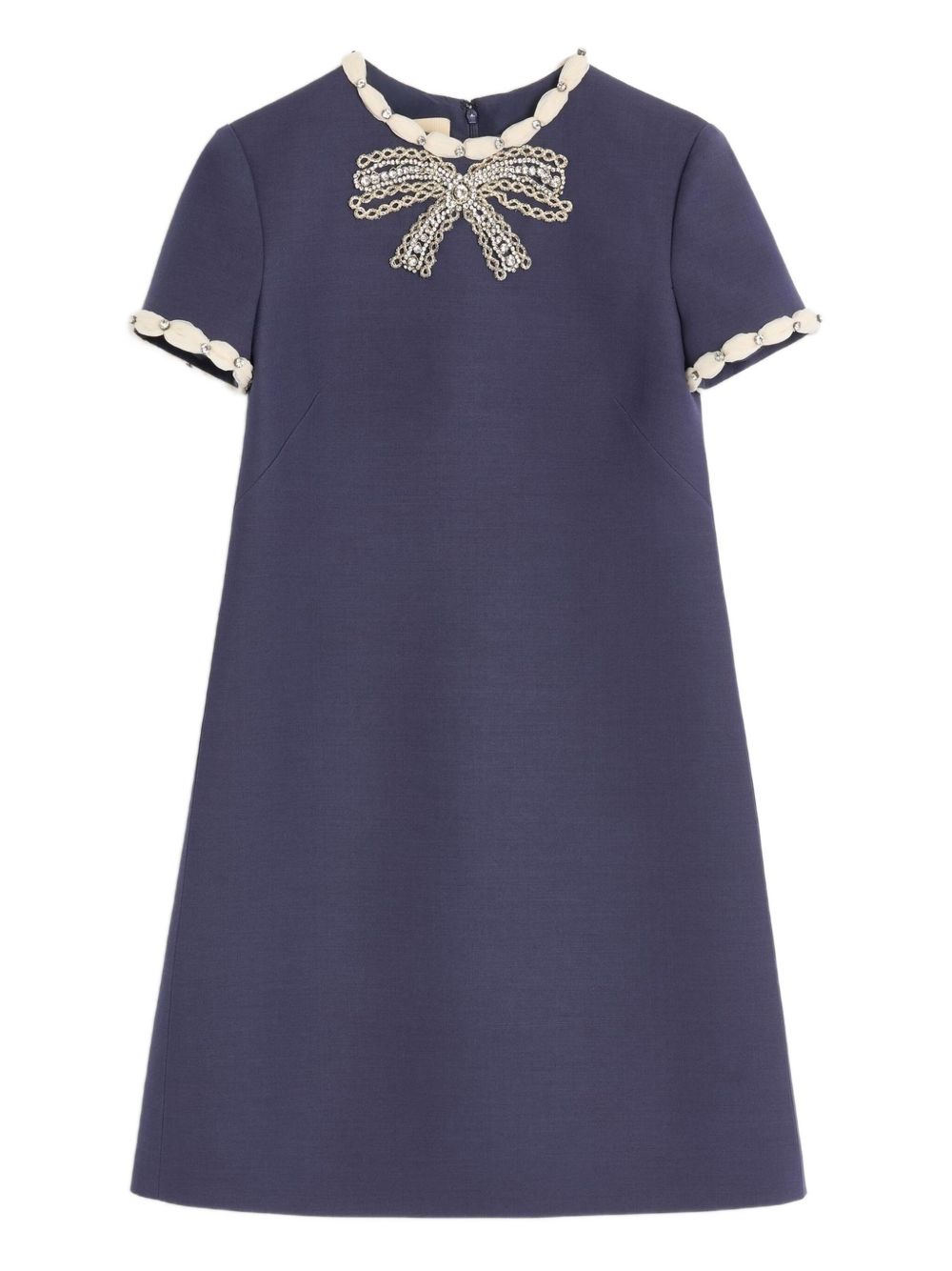 VALENTINO Embroidered Wool and Silk Dress