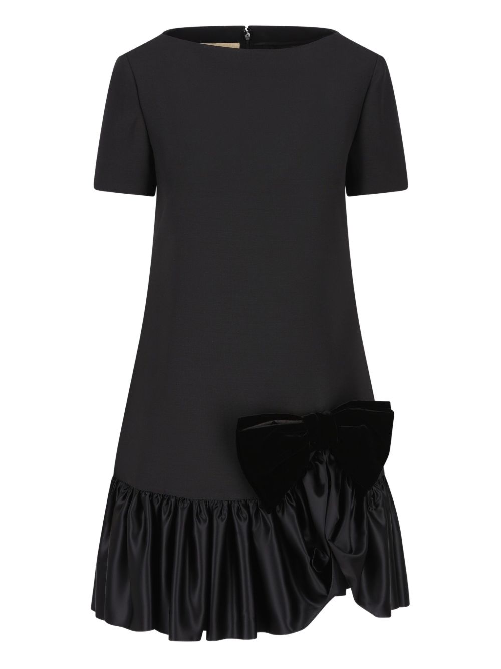 VALENTINO Mini Virgin Wool Dress with Short Sleeves
