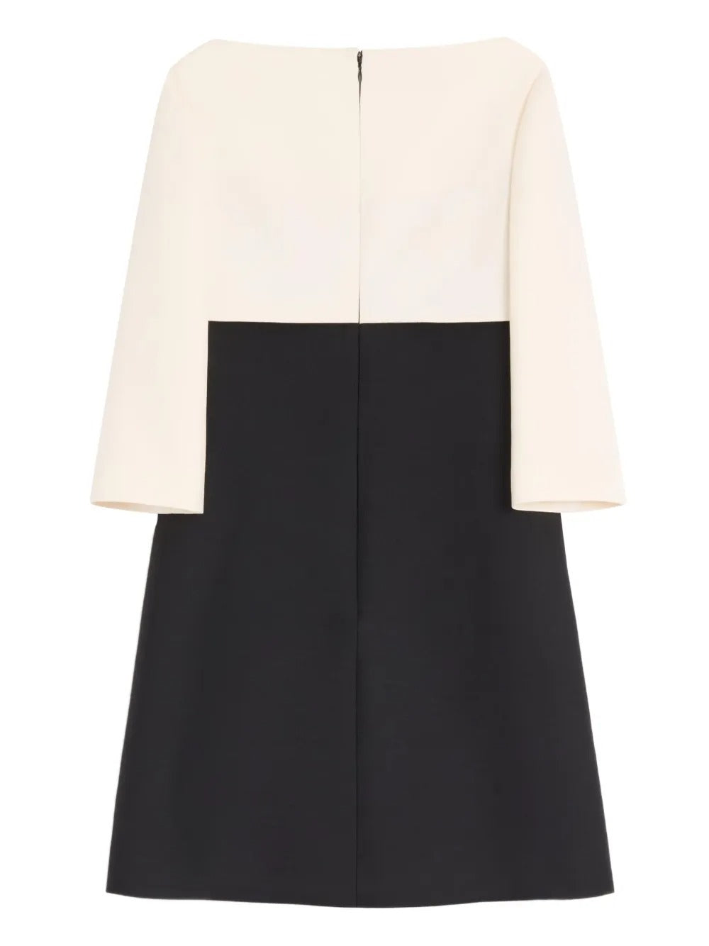VALENTINO GARAVANI Mini Crepe Couture Dress with Bow and Contrasting Sleeves