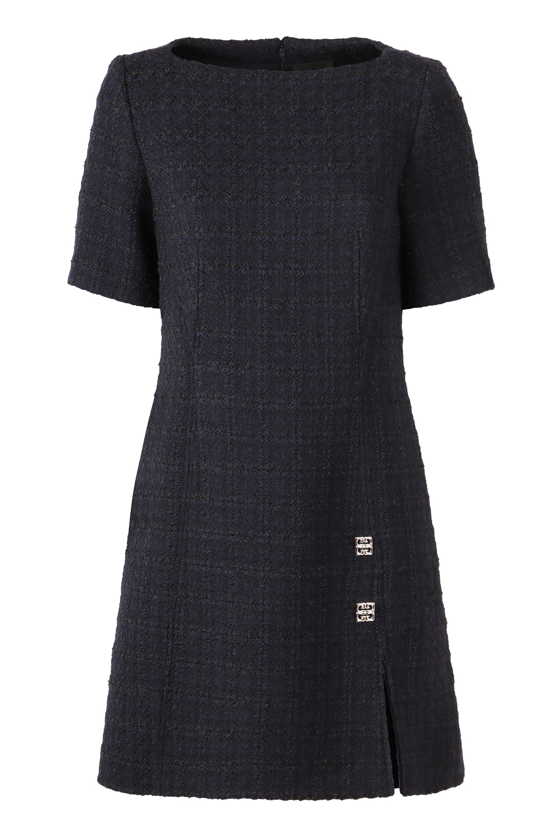 GIVENCHY Wool Blend Tweed Dress with Embellished Buttons