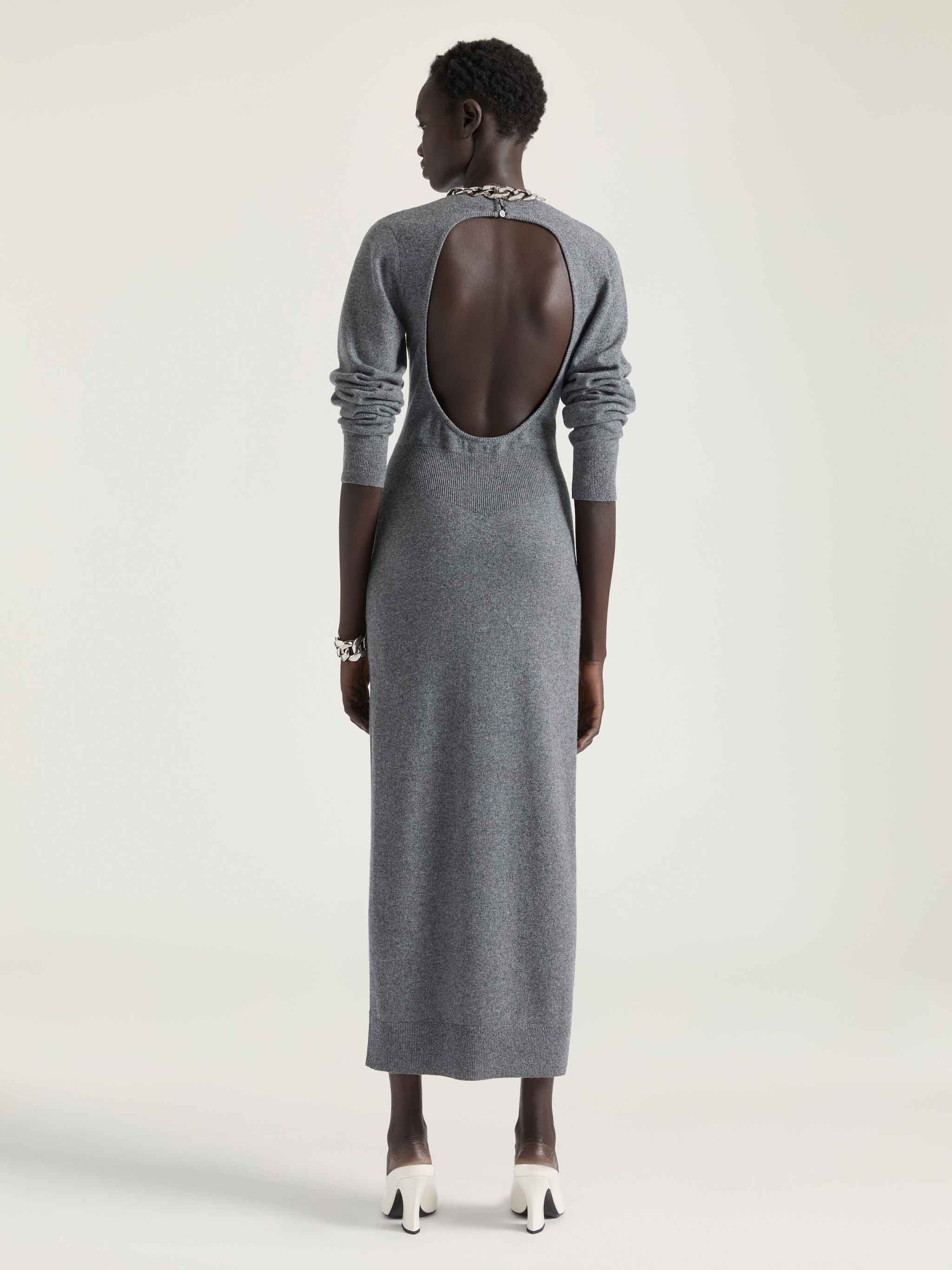 GIVENCHY Cashmere Midi Dress with Open Back - Size S