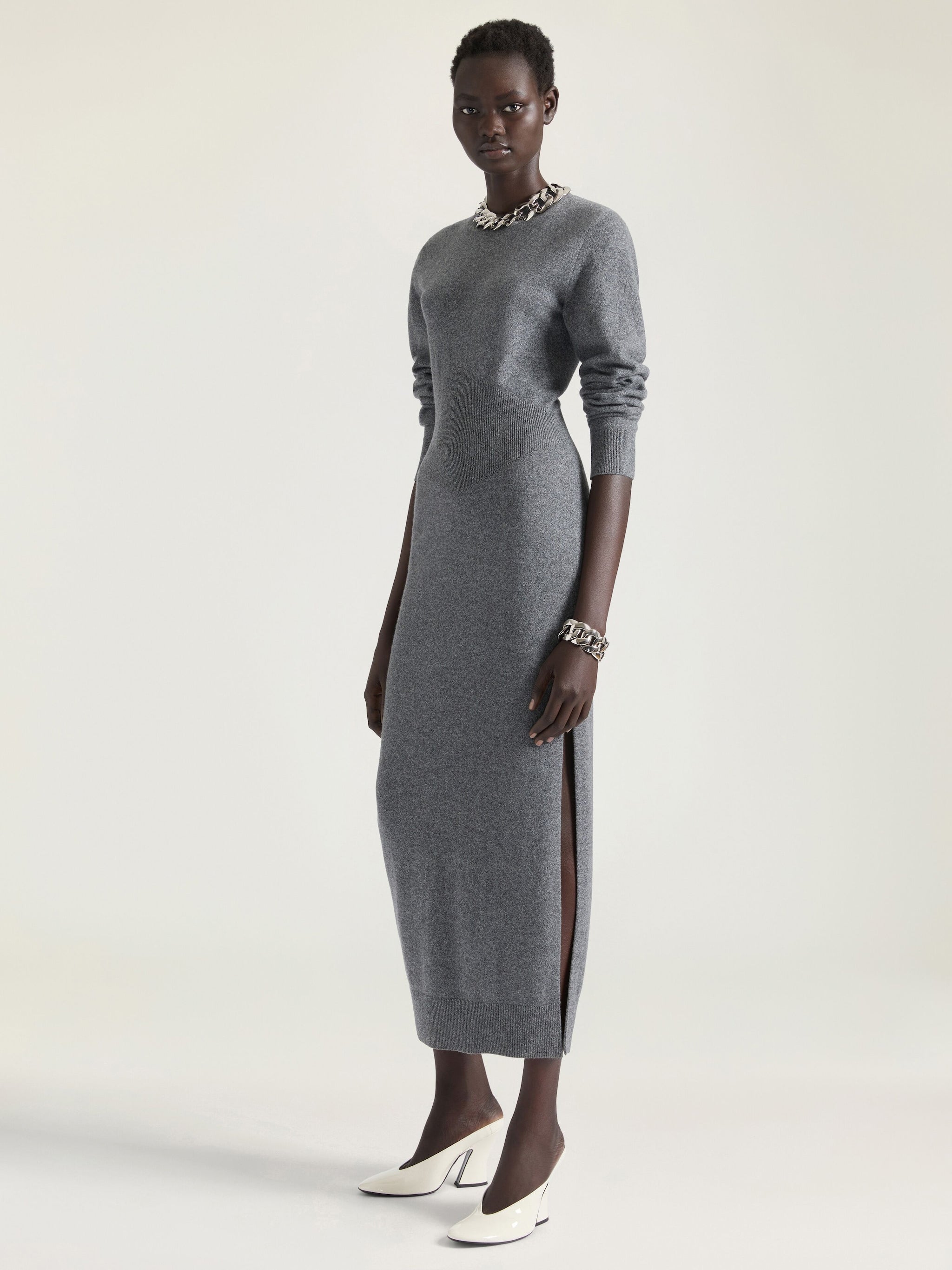 GIVENCHY Cashmere Midi Dress with Open Back - Size S