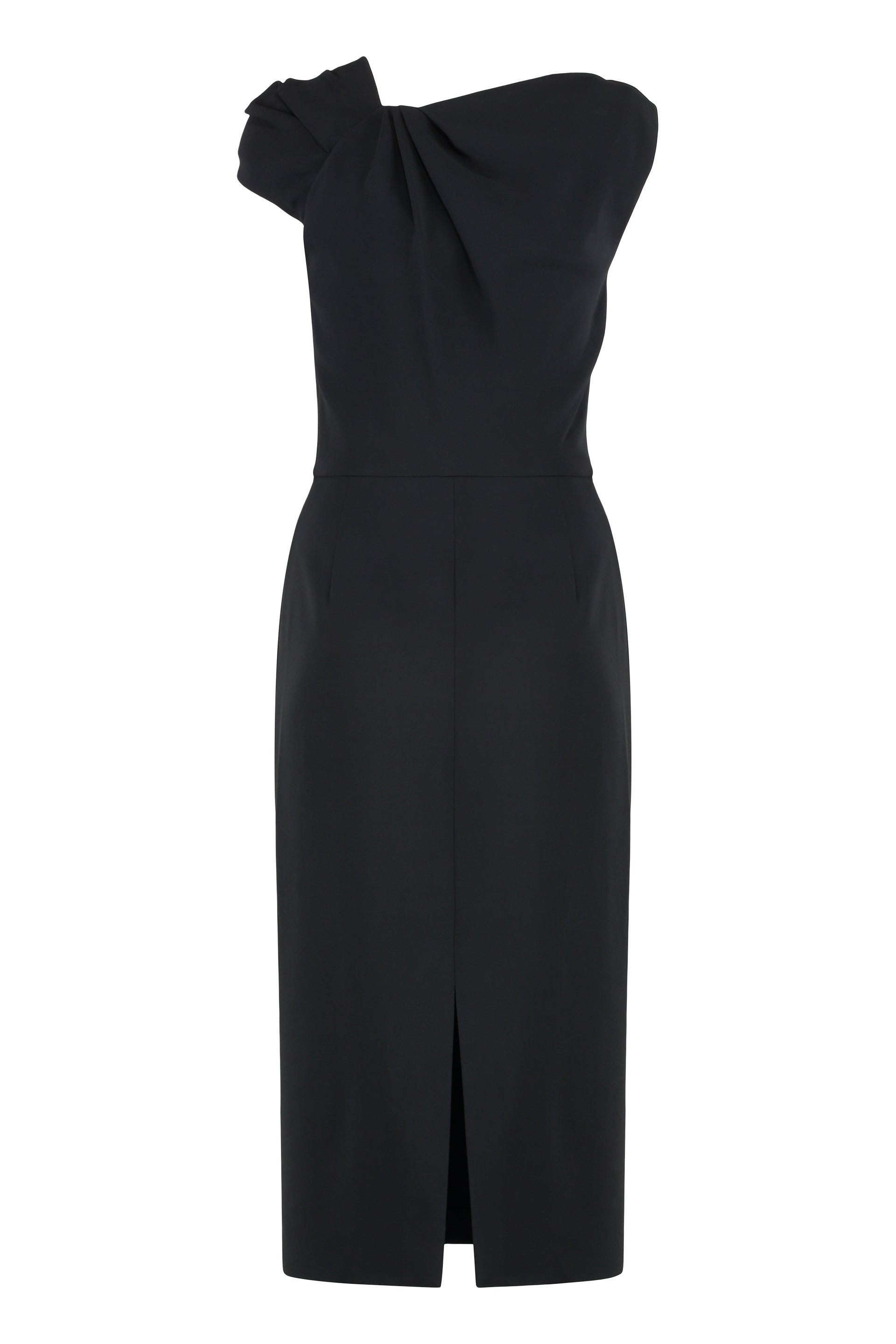 GIVENCHY Elegant Midi Dress with Draped Shoulders