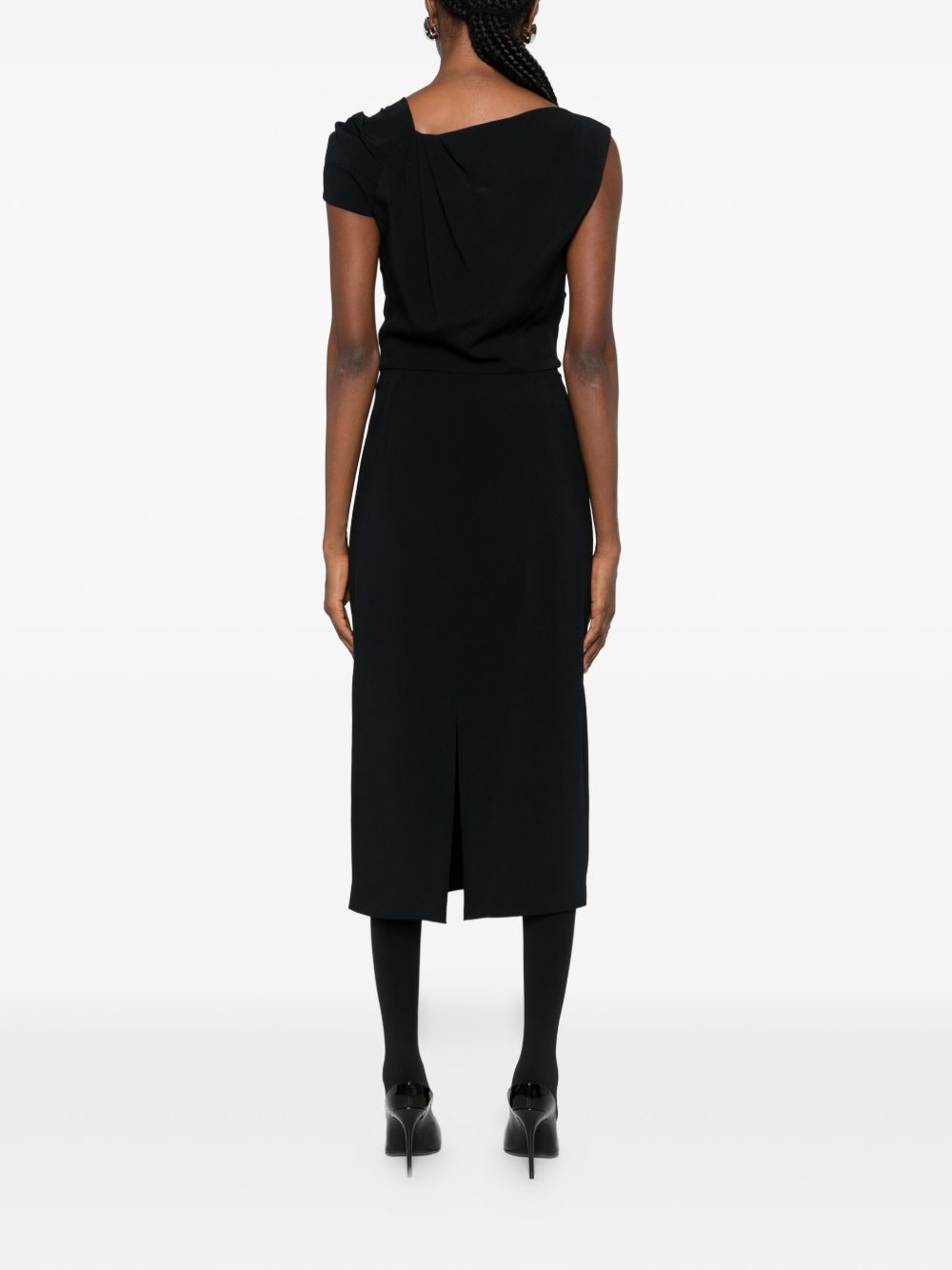 GIVENCHY Elegant Midi Dress with Draped Shoulders