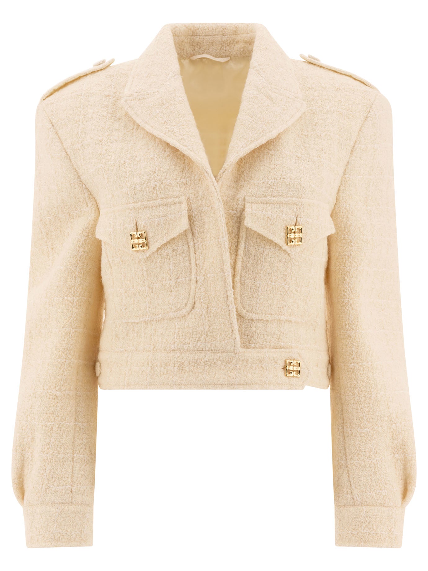 GIVENCHY Mini Short Tweed Jacket with 4G Detail