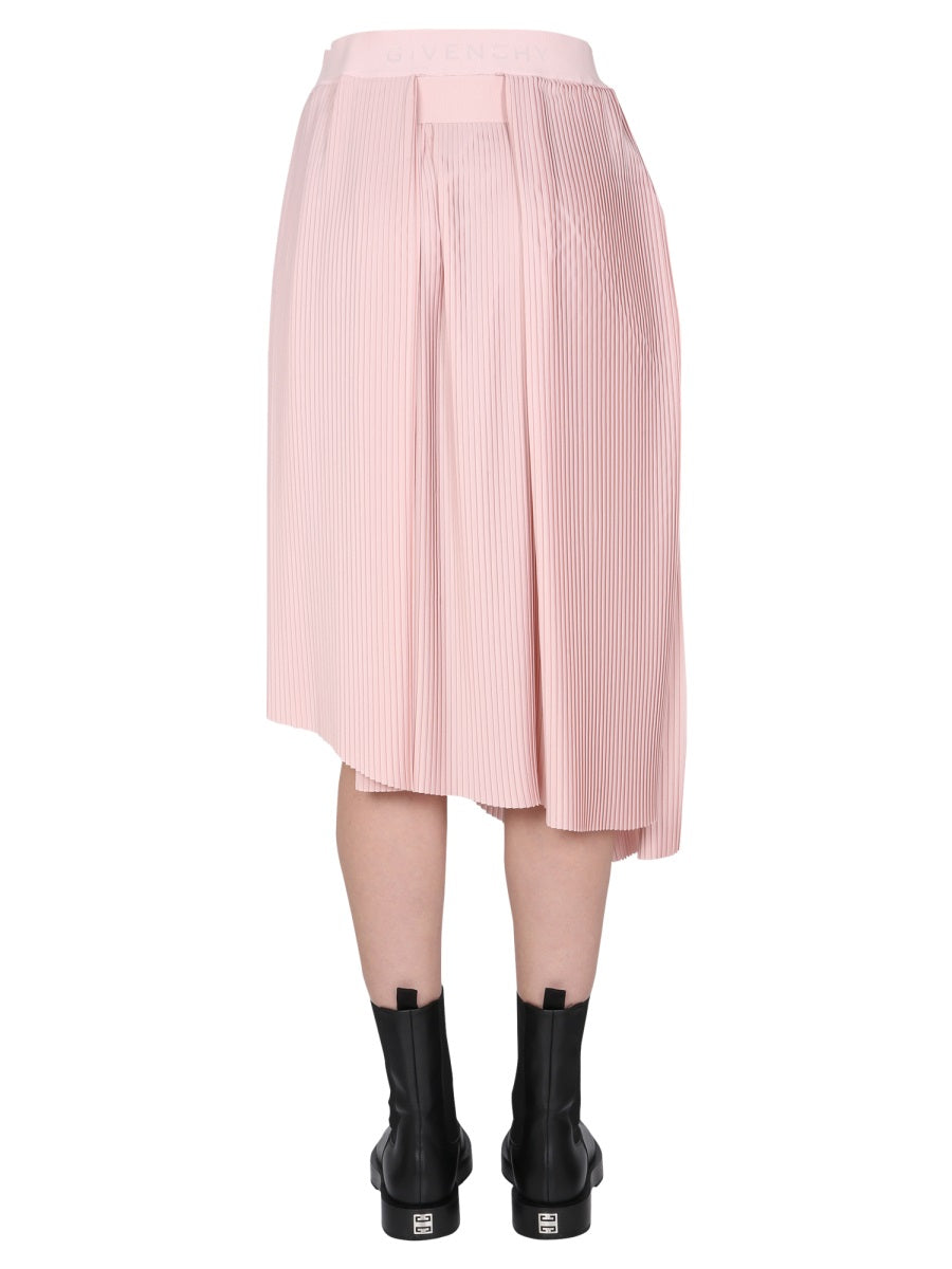 GIVENCHY Elegant Plissé Skirt with Double Elasticated Belt
