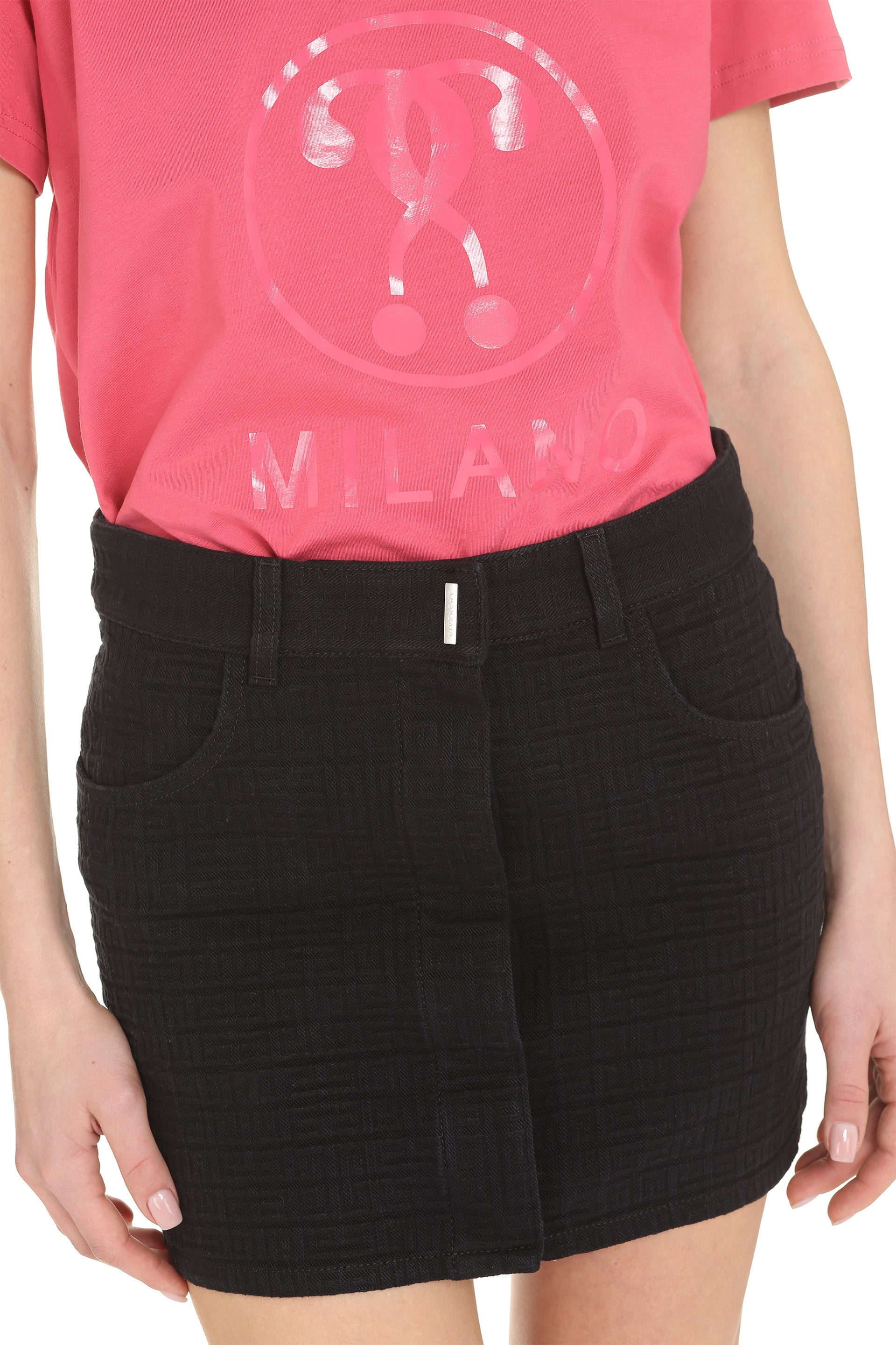 GIVENCHY Jacquard Skirt with Front Button and Hook Closure