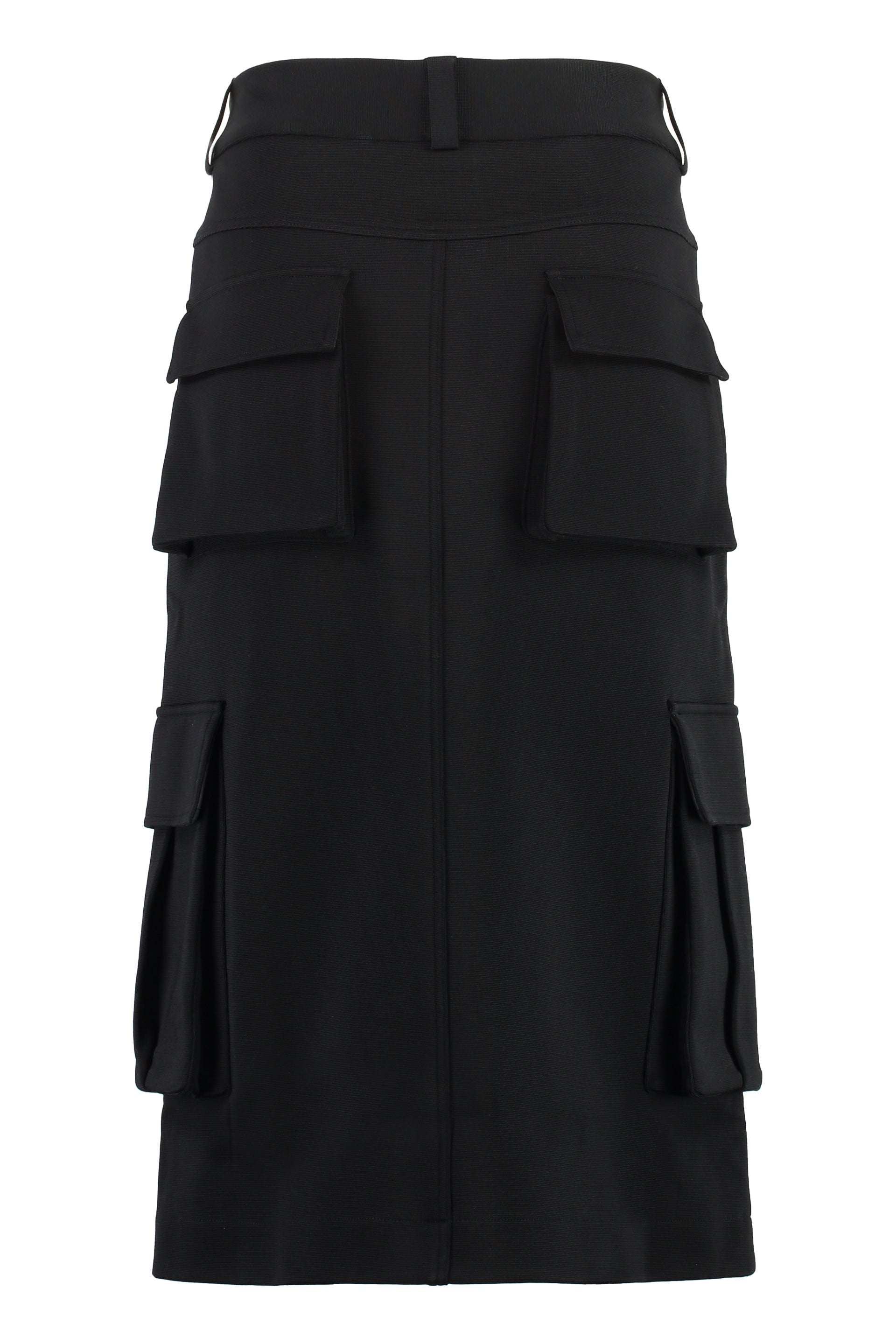 GIVENCHY Sleek Technical Fabric Skirt with Dual Back Pockets