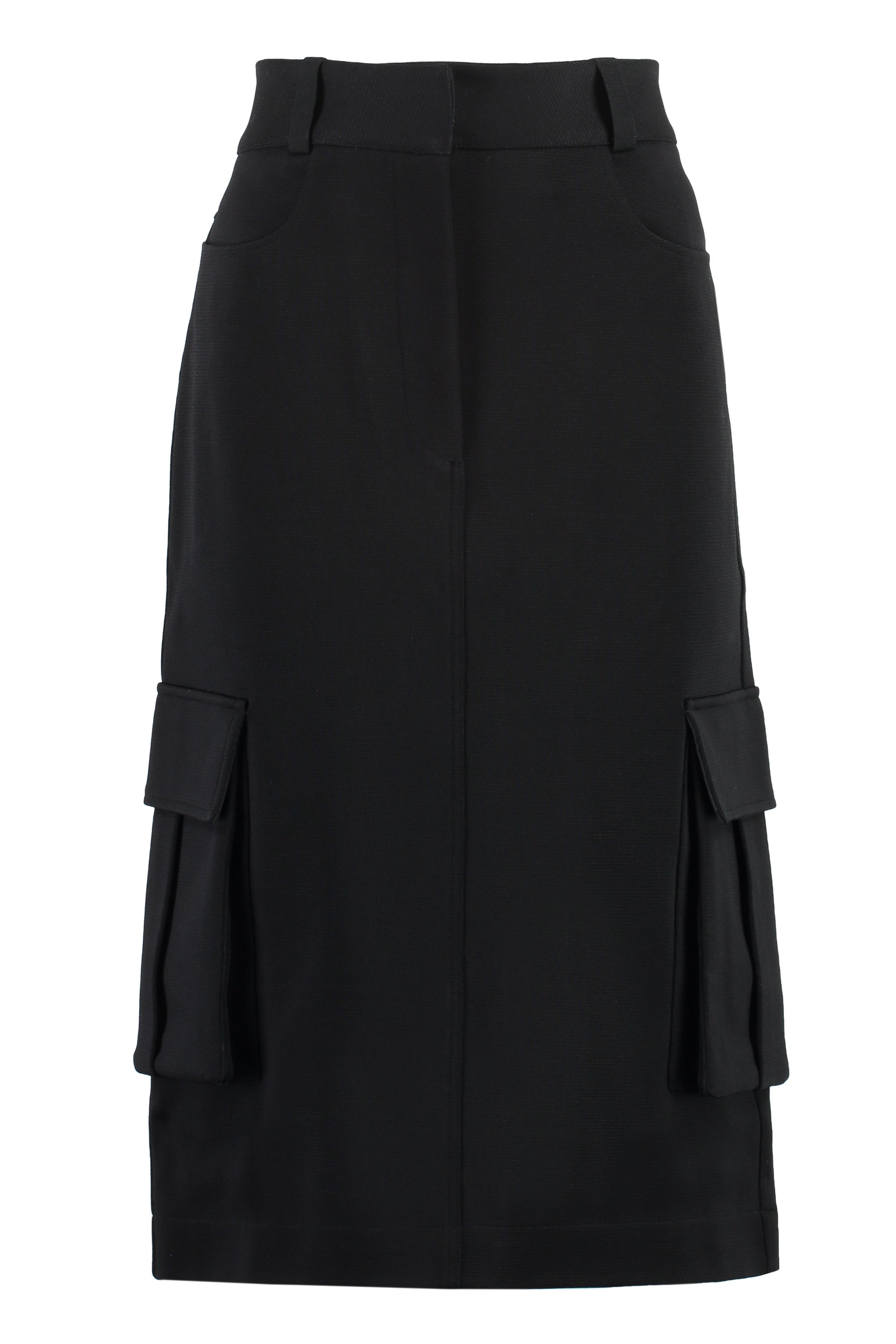 GIVENCHY Sleek Technical Fabric Skirt with Dual Back Pockets