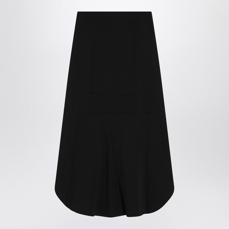 GIVENCHY Asymmetrical Stitch Mini Skirt with Gold Button Detail