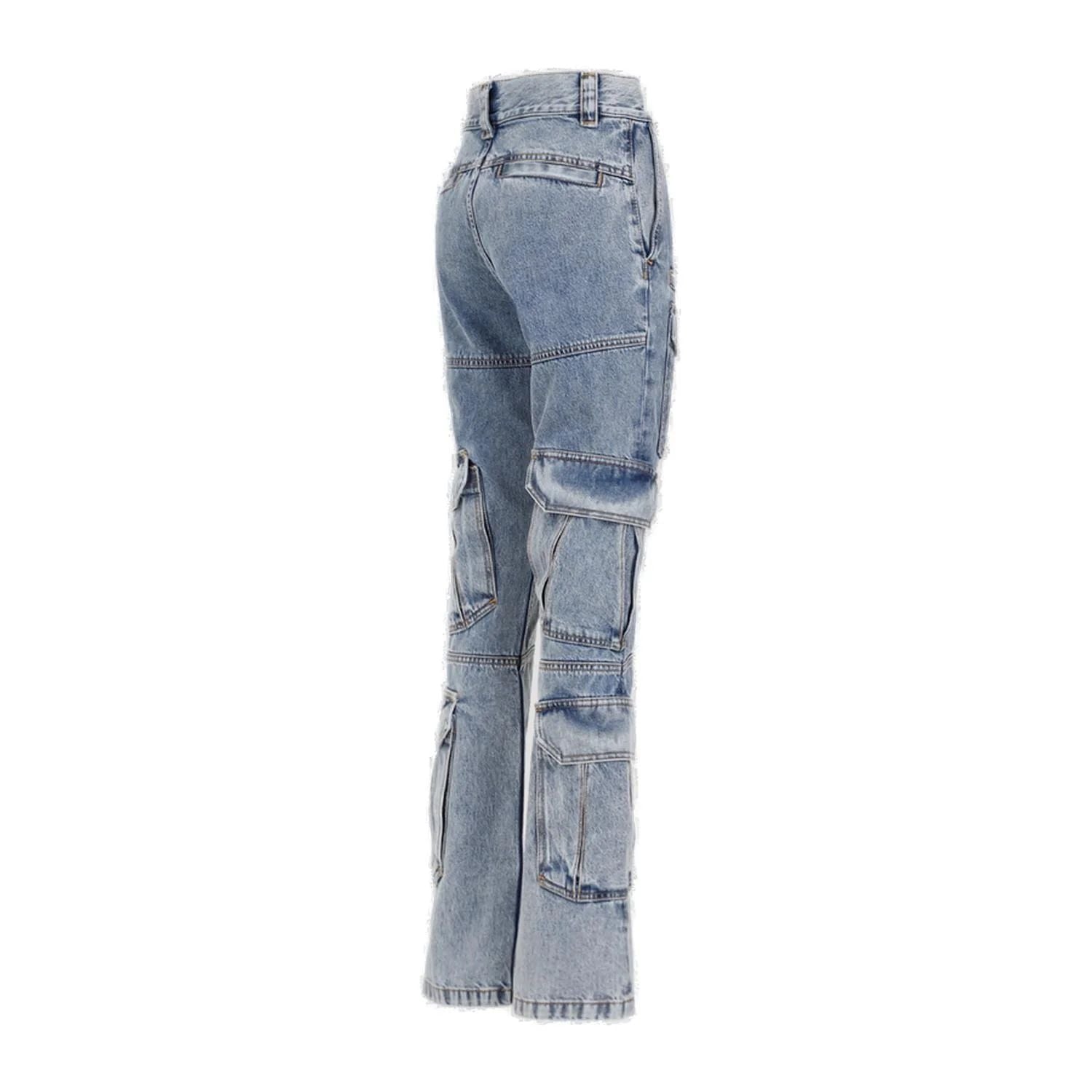 GIVENCHY Cargo Denim Cotton Bootcut Jeans for Women - SS24
