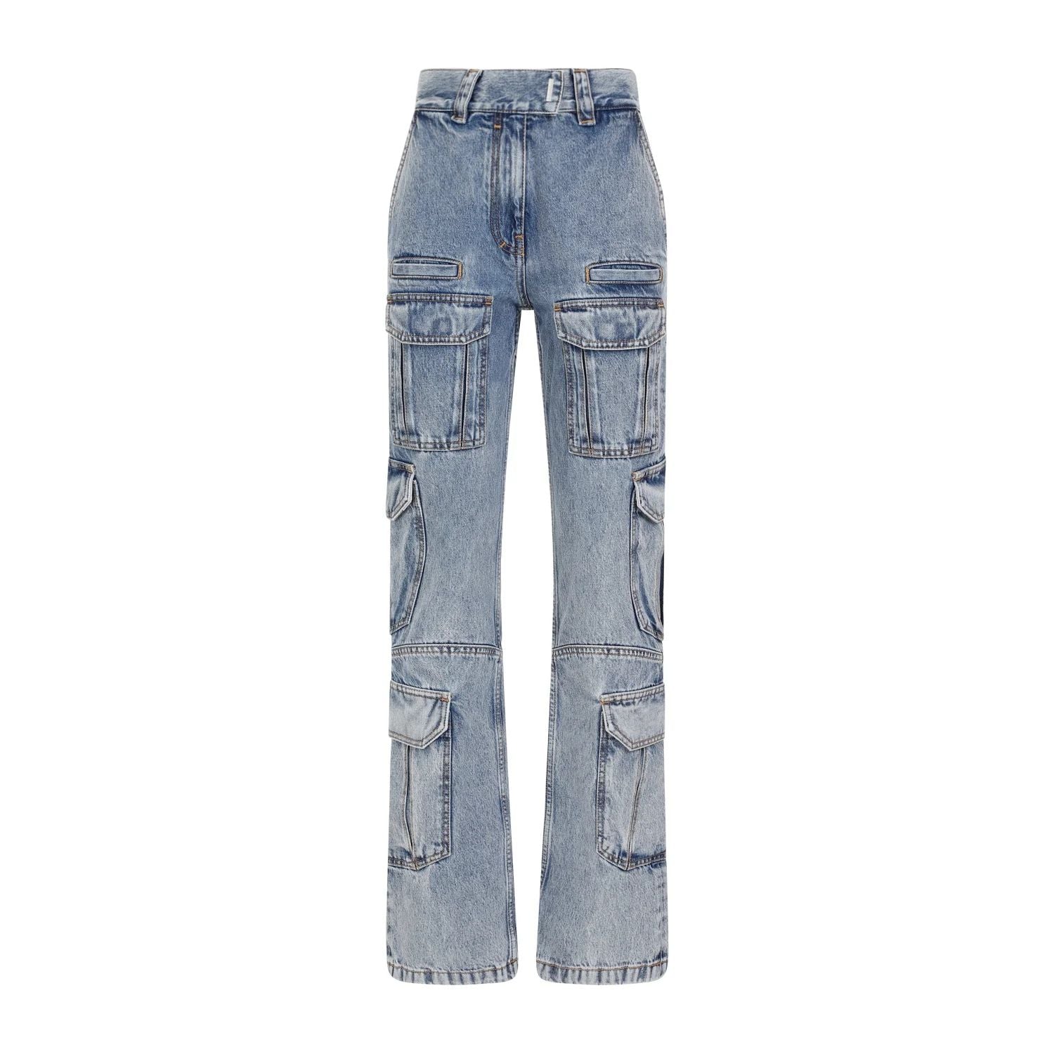GIVENCHY Cargo Denim Cotton Bootcut Jeans for Women - SS24