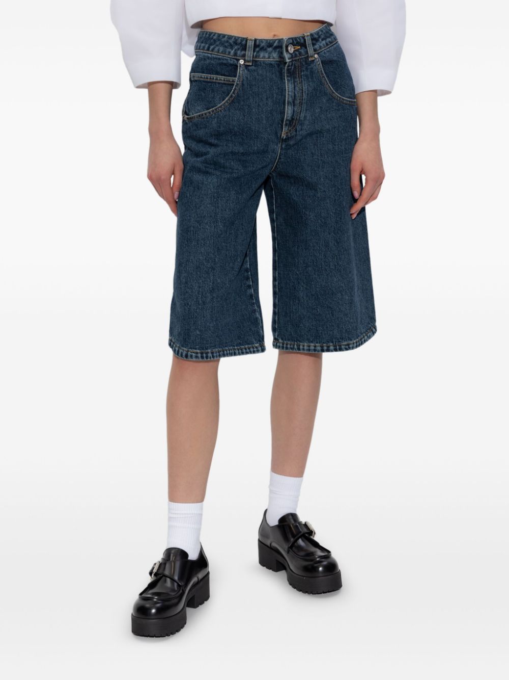 GIVENCHY Curved Side Denim Bermuda Shorts for Women